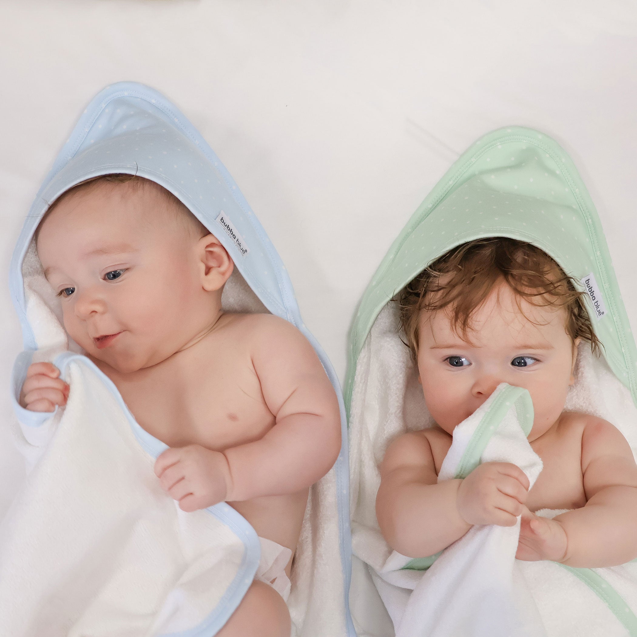 2-Pack Blue and Sage Hooded Towels for Kids - Soft and Absorbent Baby Bath Towels for Swimming, Beach, and Pool Use