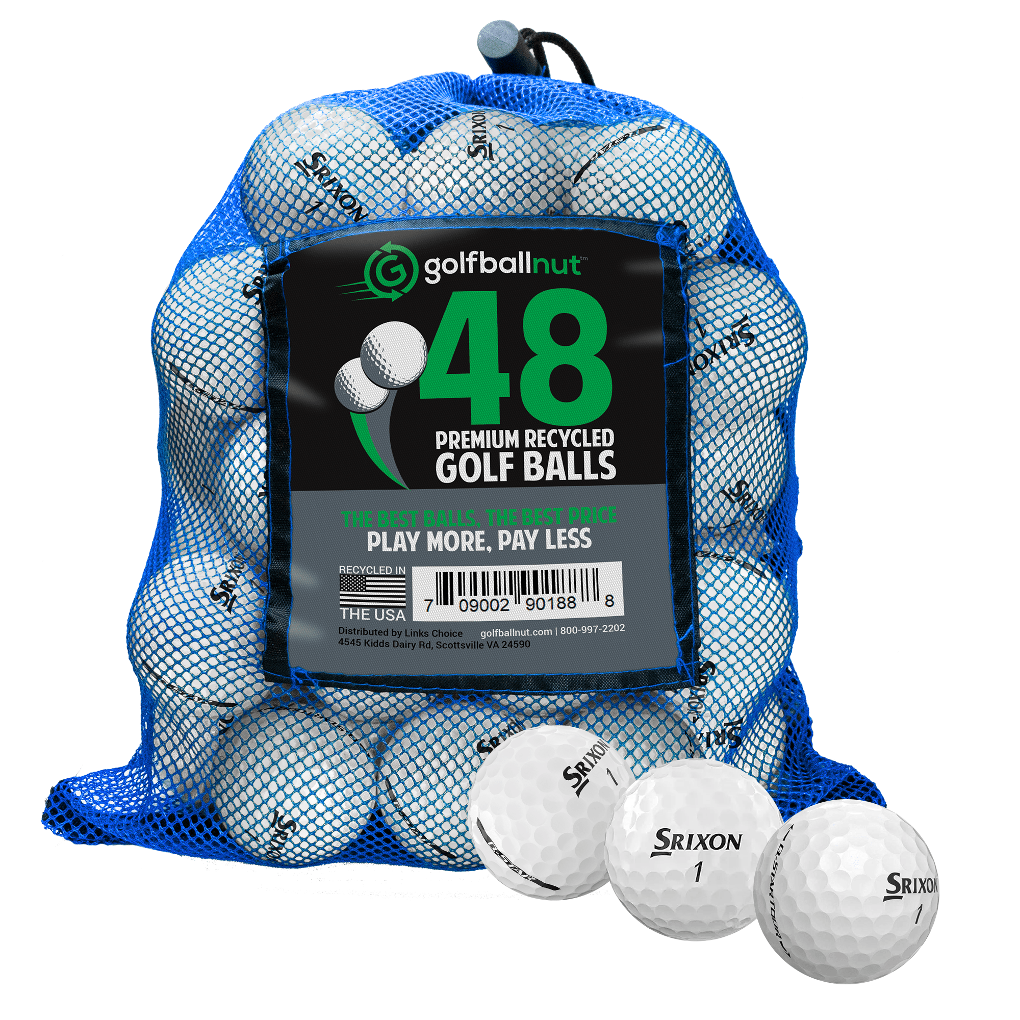Premium Used Srixon Q-Star Mixed Golf Balls - 50 Pack Bulk Mesh Bags for Practice & Training | High Performance Recycled Golf Balls for Driving Range, Backyard Practice & Casual Play