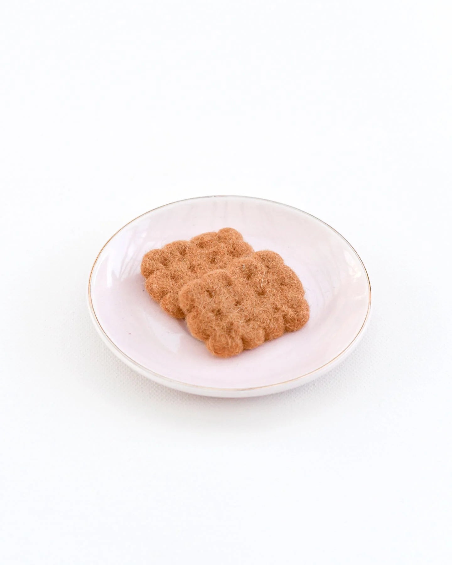 2-Piece Felt Play Food Set - Realistic Biscuits & Crackers for Kids Pretend Play, Tea Parties & Learning Activities