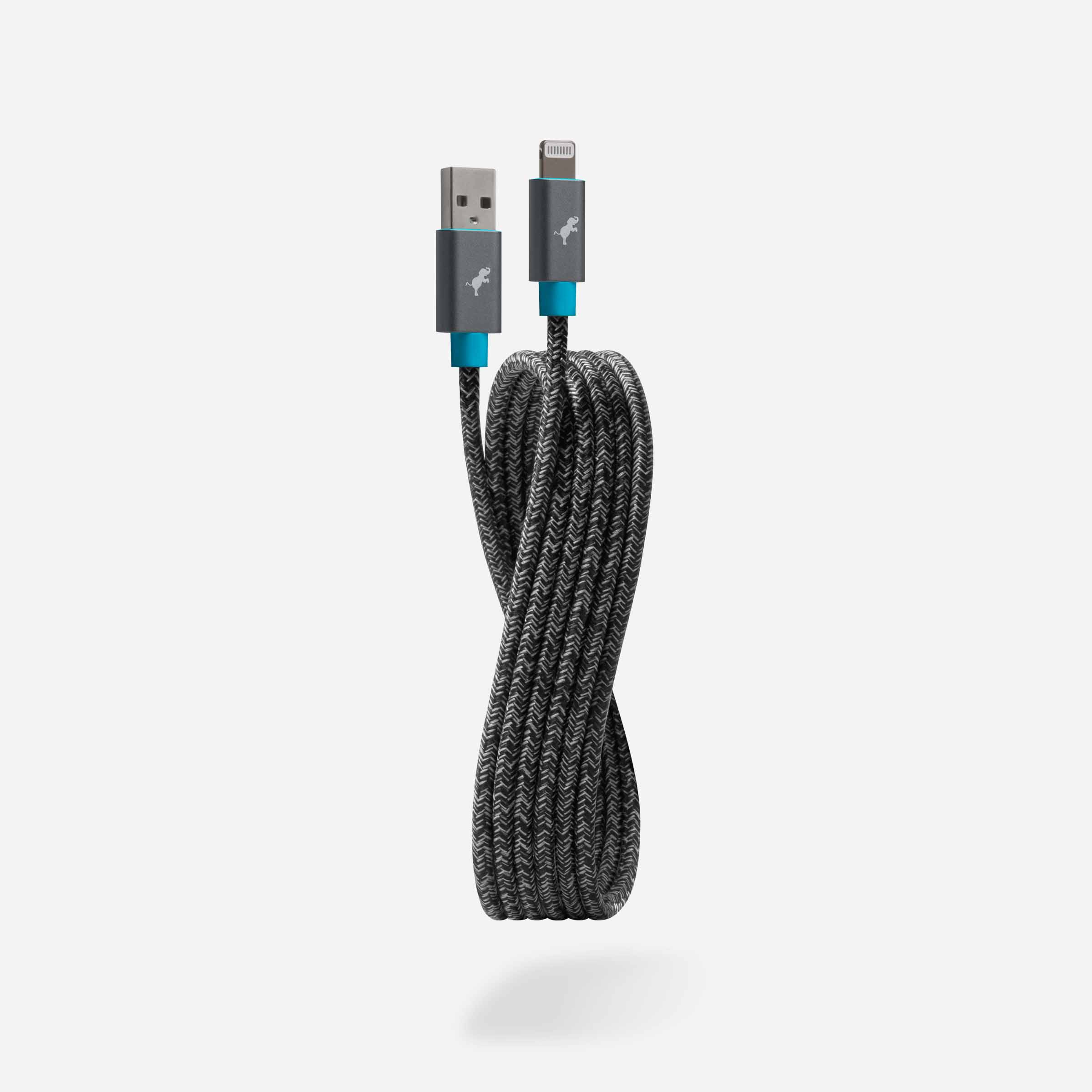 Fast Charging PowerKnit USB A to Lightning Cable - Durable Nylon Braided iPhone Charger for iPhone 14/13/12/11/X/8/7 - Perfect for Home, Office, Travel & Car Charging