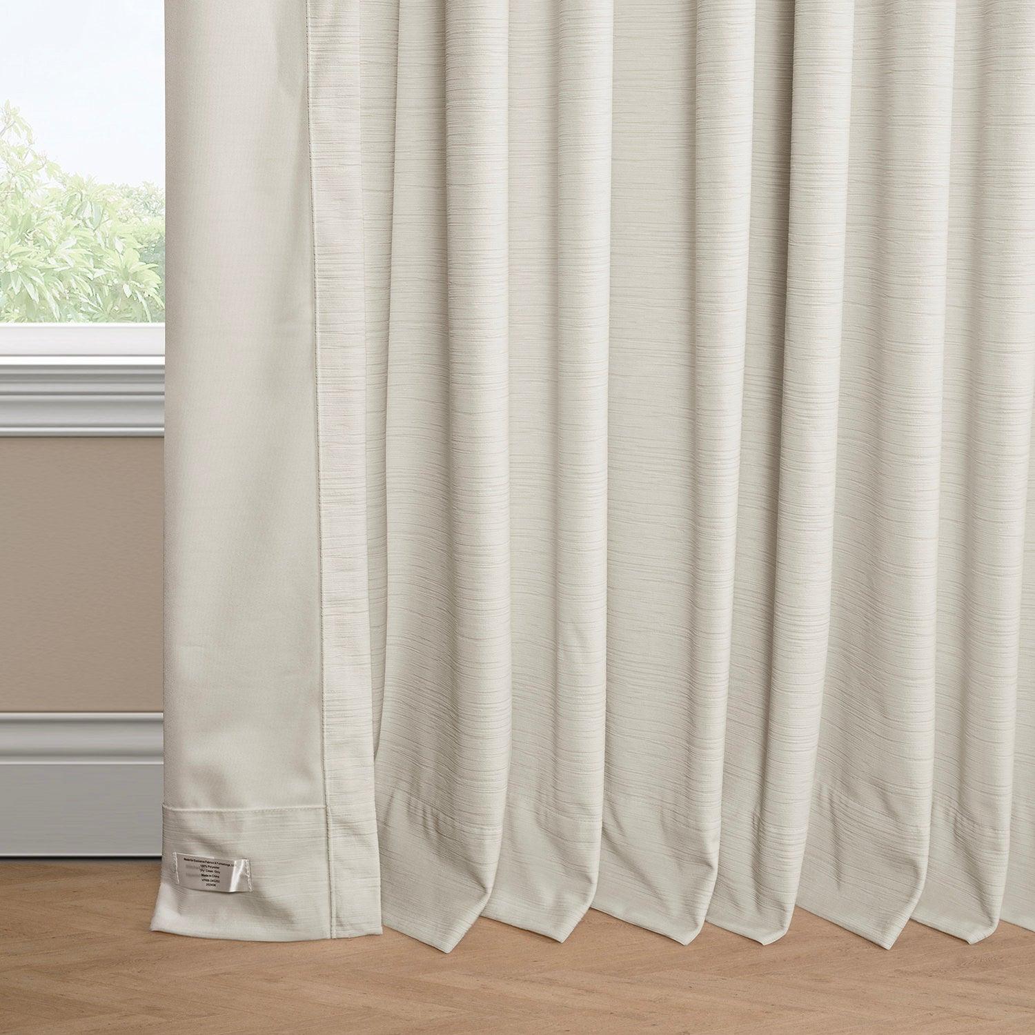 Off White Ravello Burnout Velvet Blackout Curtains for Bedroom & Living Room - Thermal Insulated Light Blocking Drapes for Better Sleep