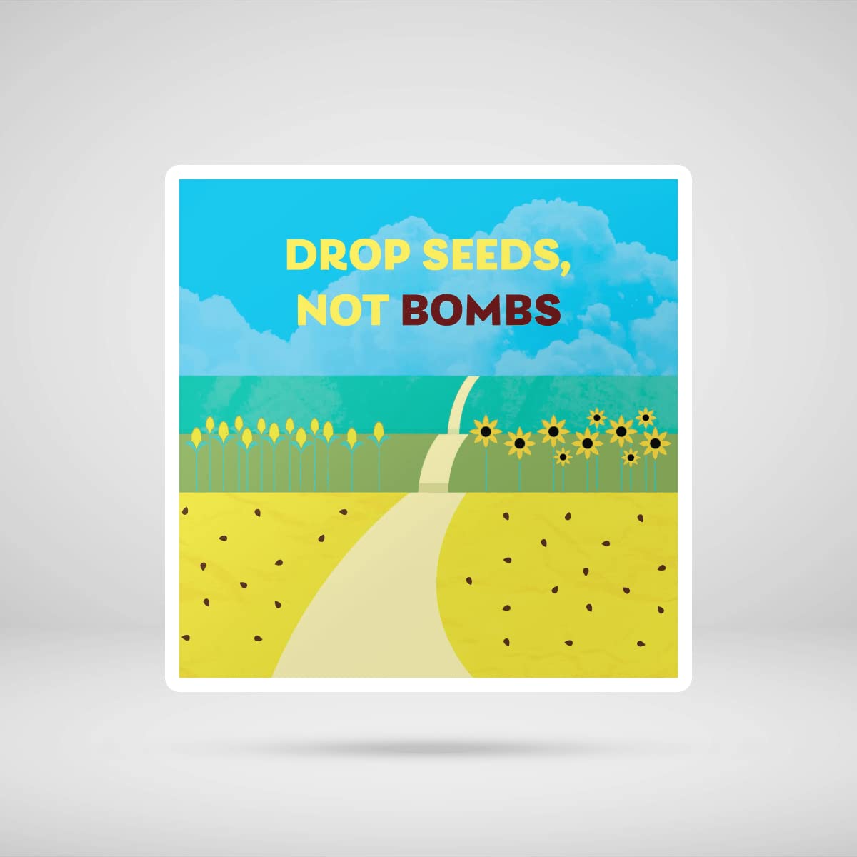 Drop Seeds Not Bombs Sticker - Ukraine Support Car Decal - 6