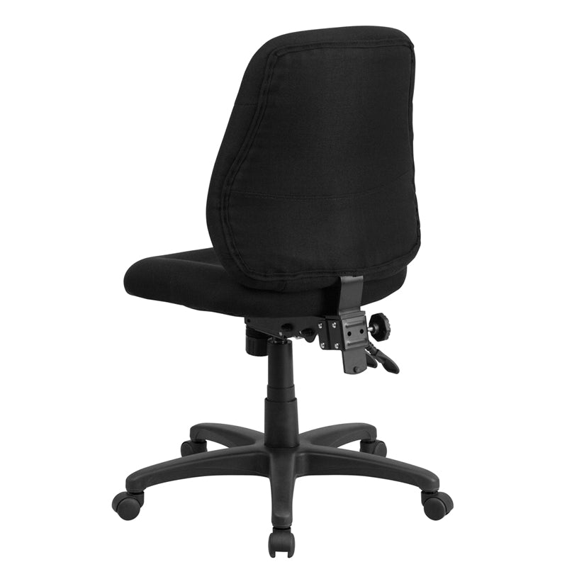 FLASH Wade Mid Back Black Fabric Ergonomic Office Chair with Swivel & Adjustable Height - Perfect for Home Office, Gaming, and Workspace Comfort