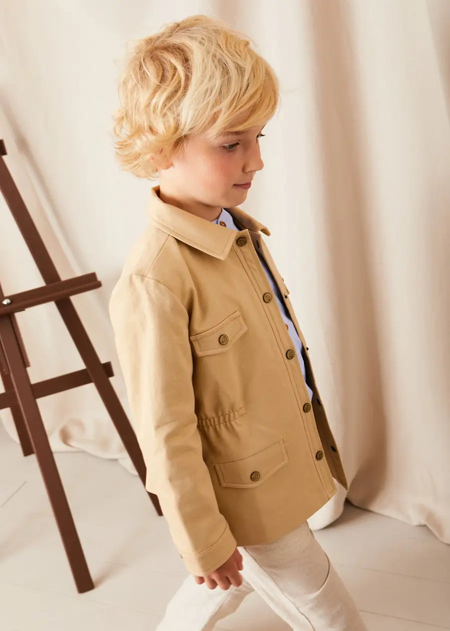 White Plain Pocket Detail Trousers for Kids (4-10 Years) - Comfortable Casual Pants for School, Play & Everyday Wear