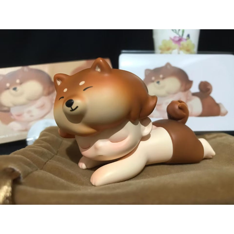DIMOO Shiba Inu Lying Down Figure - Limited Edition Collectible for Anime Fans, Home Decor & Office Display