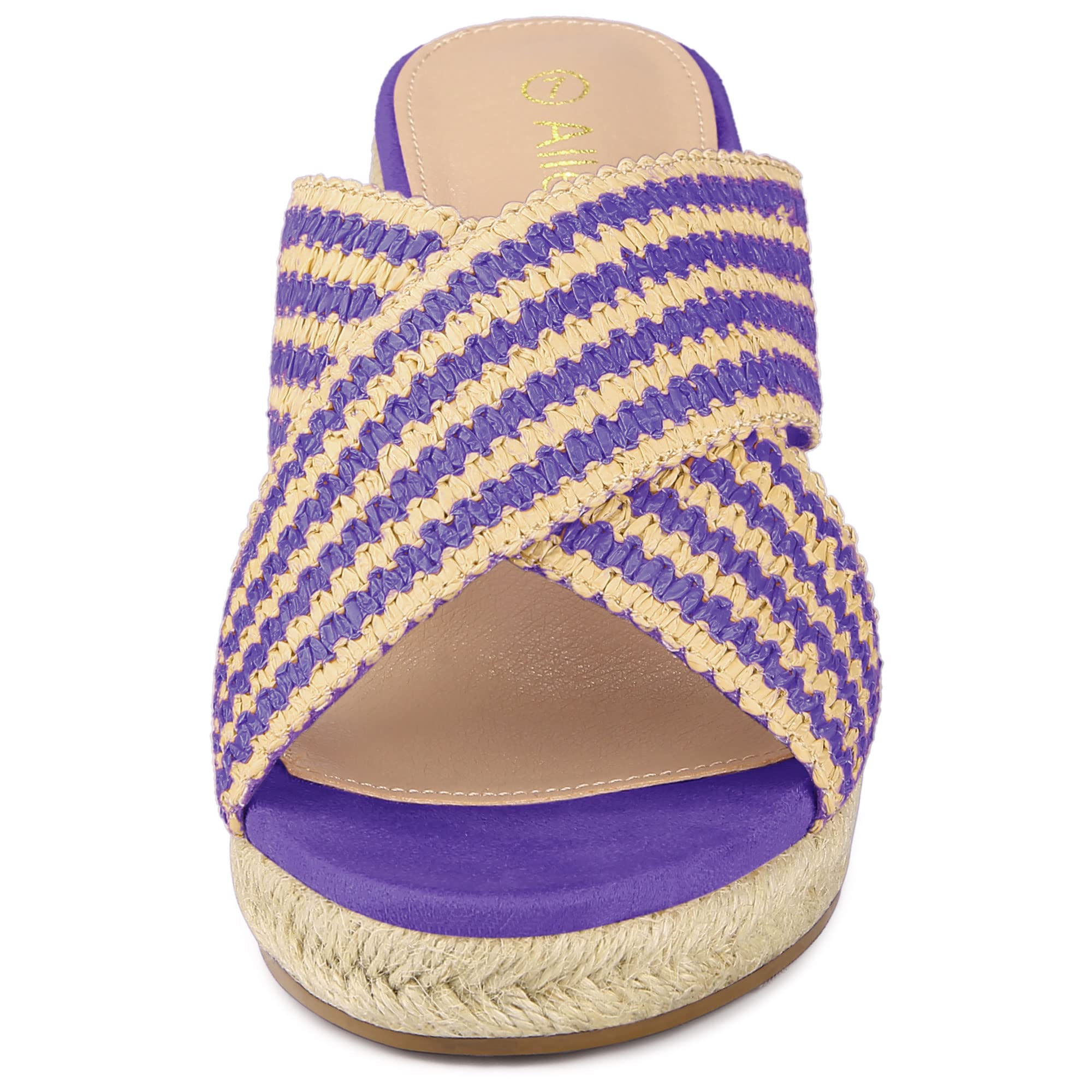 Allegra K Women's Espadrilles Wedge Sandals - Comfortable Slide Wedges for Summer, Beach & Casual Outings