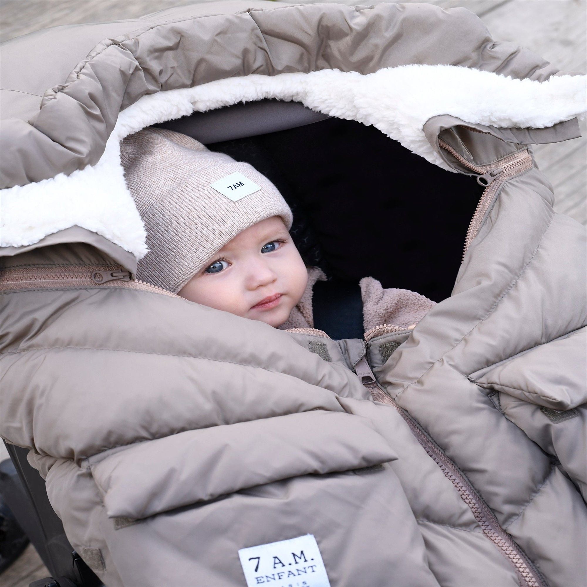 7AM Enfant Oslo Cloud Car Seat Cocoon - Premium Baby Car Seat Cover for Winter & Cold Weather - Soft & Warm Infant Car Seat Protector for Strollers & Travel