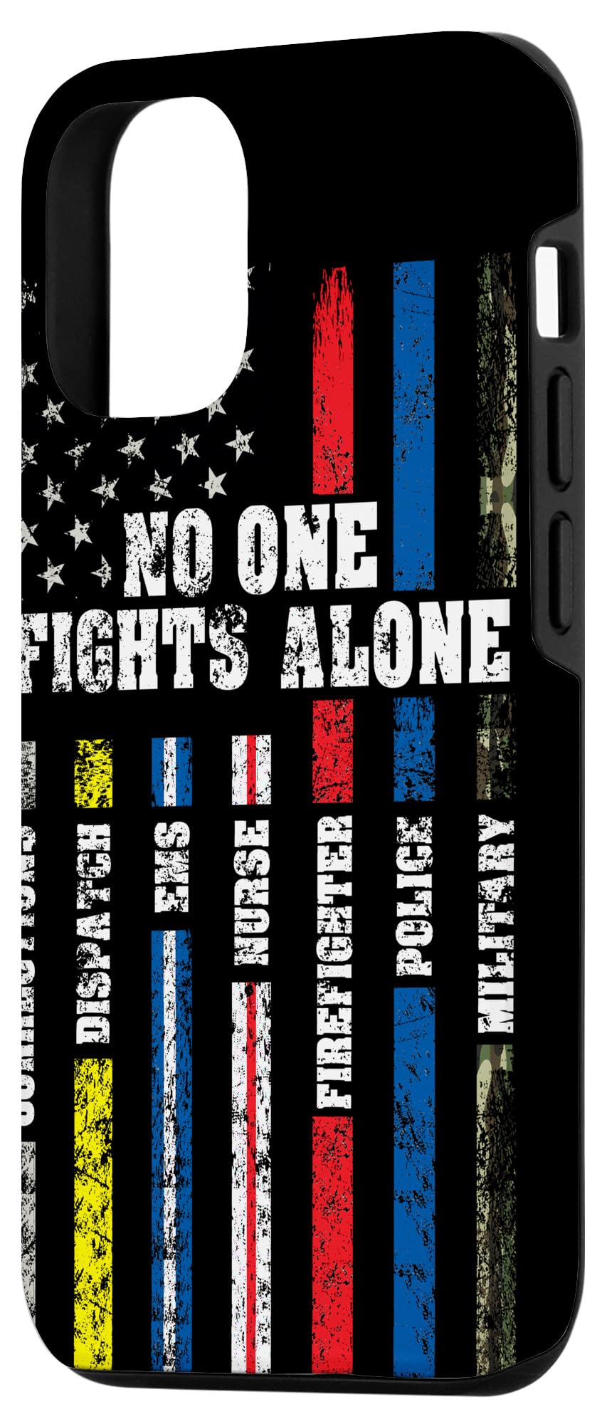 Thin Line American Flag iPhone 12/12 Pro Case - Police, Firefighter, Military & First Responder Phone Cover - Perfect for Everyday Use & Showing Support