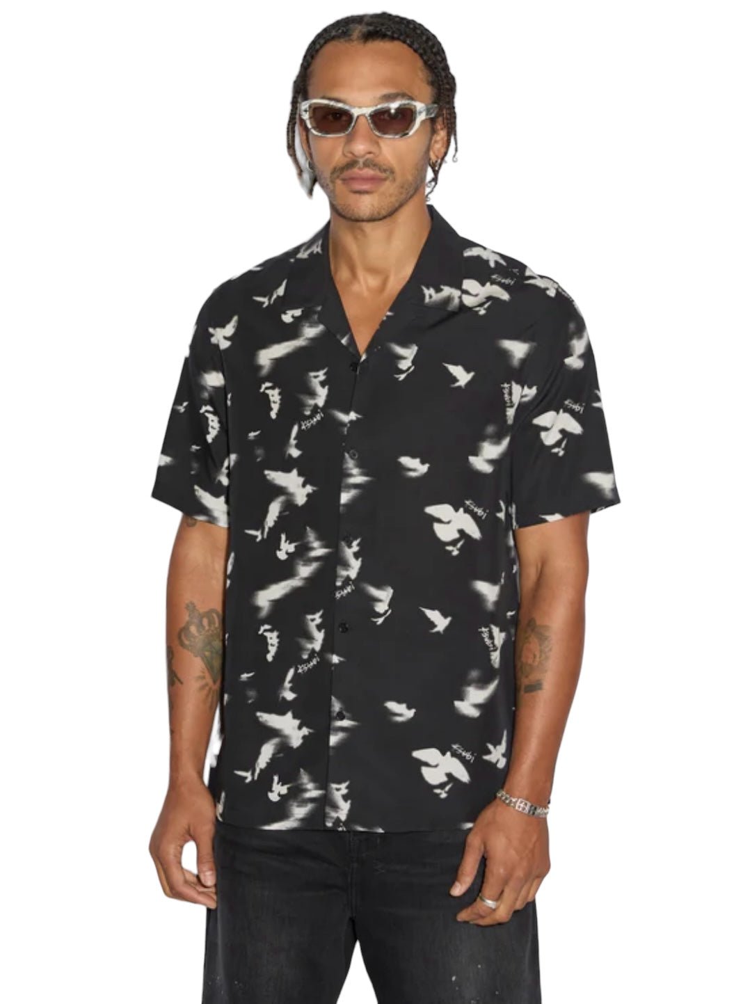Ksubi Flight Resort Short Sleeve Shirt - Black | Men's Casual Summer T-Shirt for Beach, Vacation & Outdoor Activities