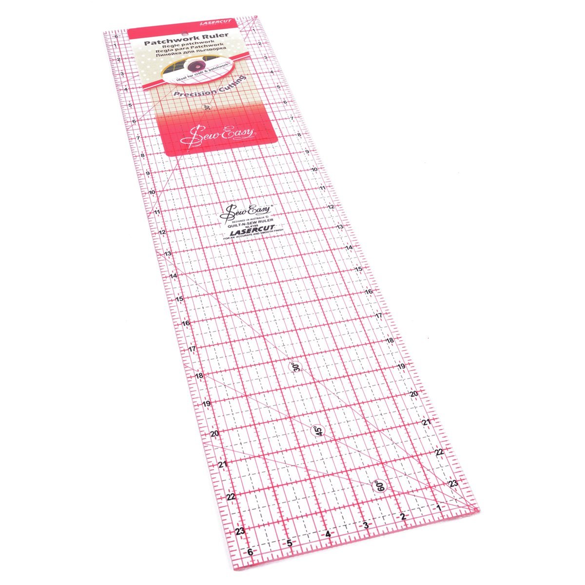 Premium Sew Easy Patchwork & Quilting Rulers Set - 24 x 6.5 Inch Quilting Ruler with Multiple Shapes & Sizes - Perfect for DIY Quilting, Sewing Projects & Fabric Cutting - Ideal for Beginners & Professional Quilters