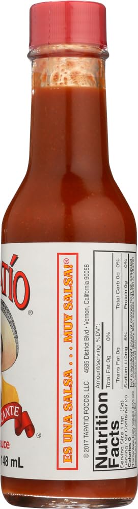 Tapatio Salsa Picante Hot Sauce 5oz (24-Pack) - Authentic Mexican Hot Sauce for Tacos, Burritos, Nachos & More - Spicy Flavor Enhancer for Home Cooking & Restaurants
