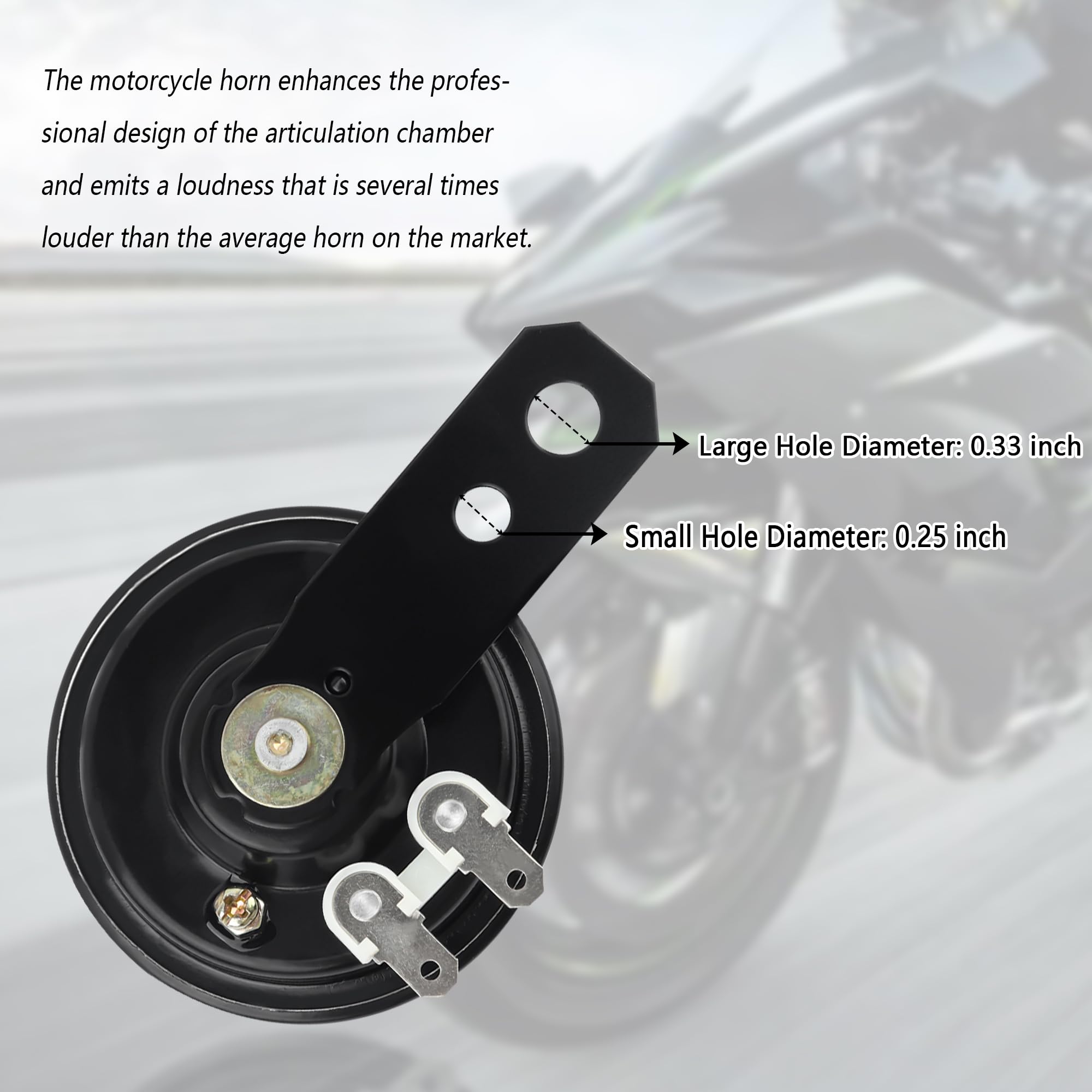 12V 105dB Super Loud Waterproof Motorcycle Air Horn - Universal Electric Warning Horn for Car, Bike, ATV, Truck & Scooter - Perfect for Safety Alerts in Heavy Traffic or Off-Road Adventures