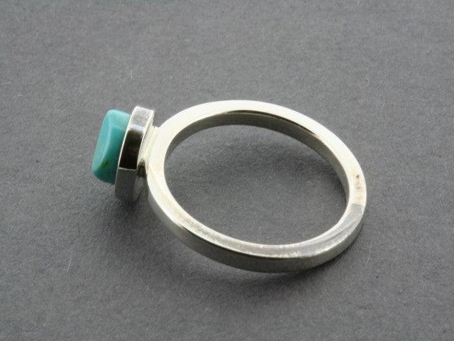 Faceted Turquoise Stackable Ring for Women - Elegant Boho Jewelry for Layering & Everyday Wear