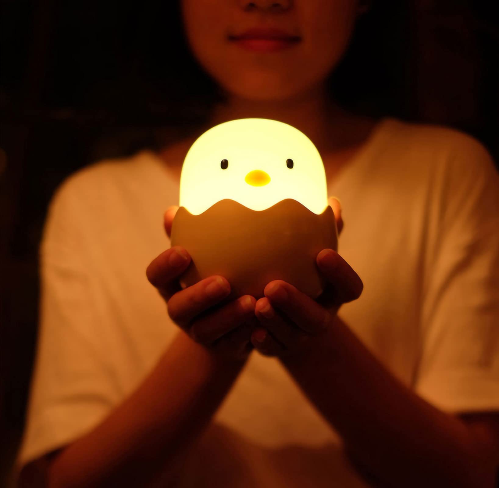 USB Rechargeable LED Night Light for Kids - Dimmable Silicone Bedside Lamp with Touch Control, White Light for Baby Nursery, Bedroom, Reading & Sleeping | Perfect for Bedtime Stories, Night Feedings & Soothing Nighttime Environment