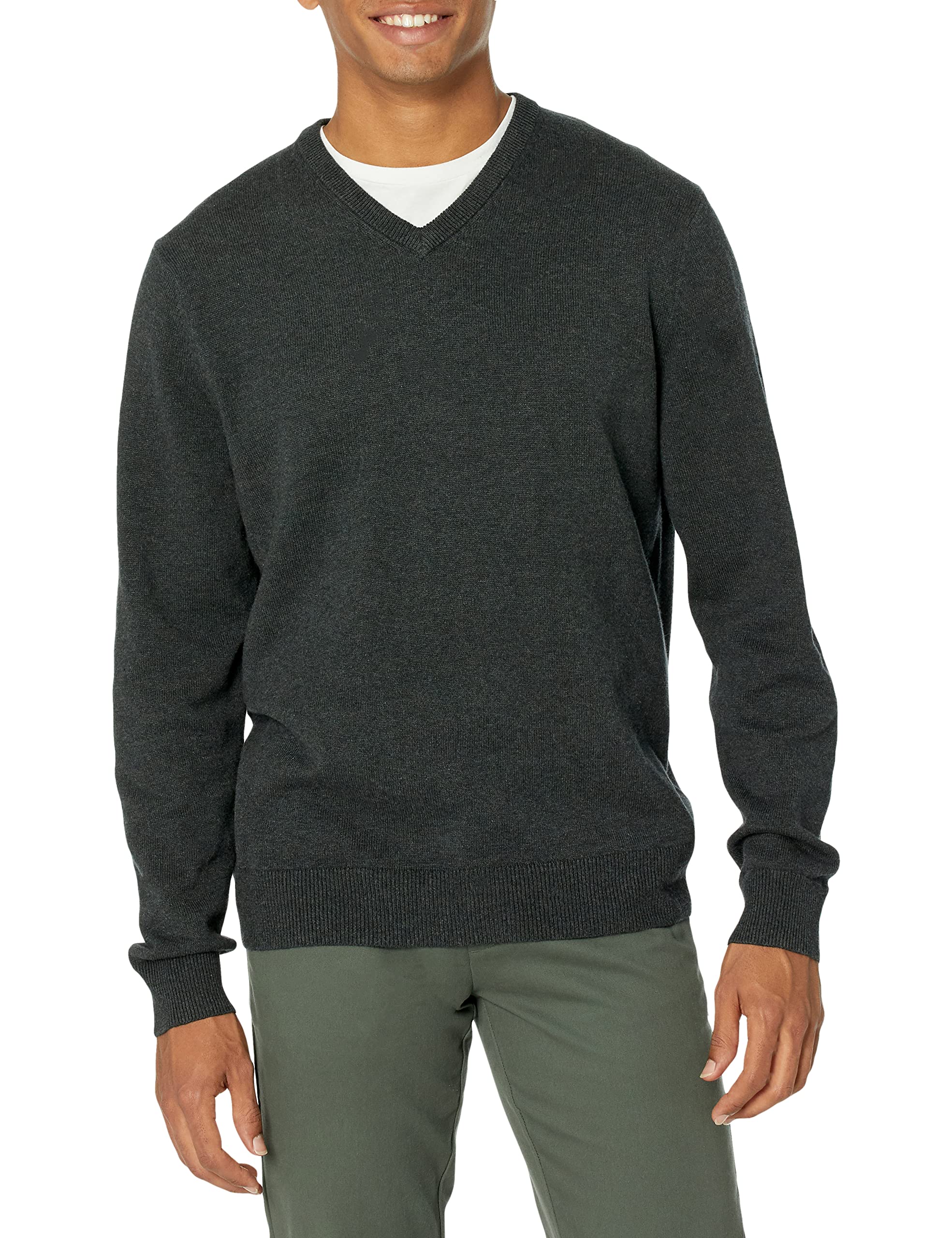 Amazon Essentials Men's Slim Fit V-Neck Sweater - Soft Lightweight Knit Pullover for Casual Wear, Office & Layering