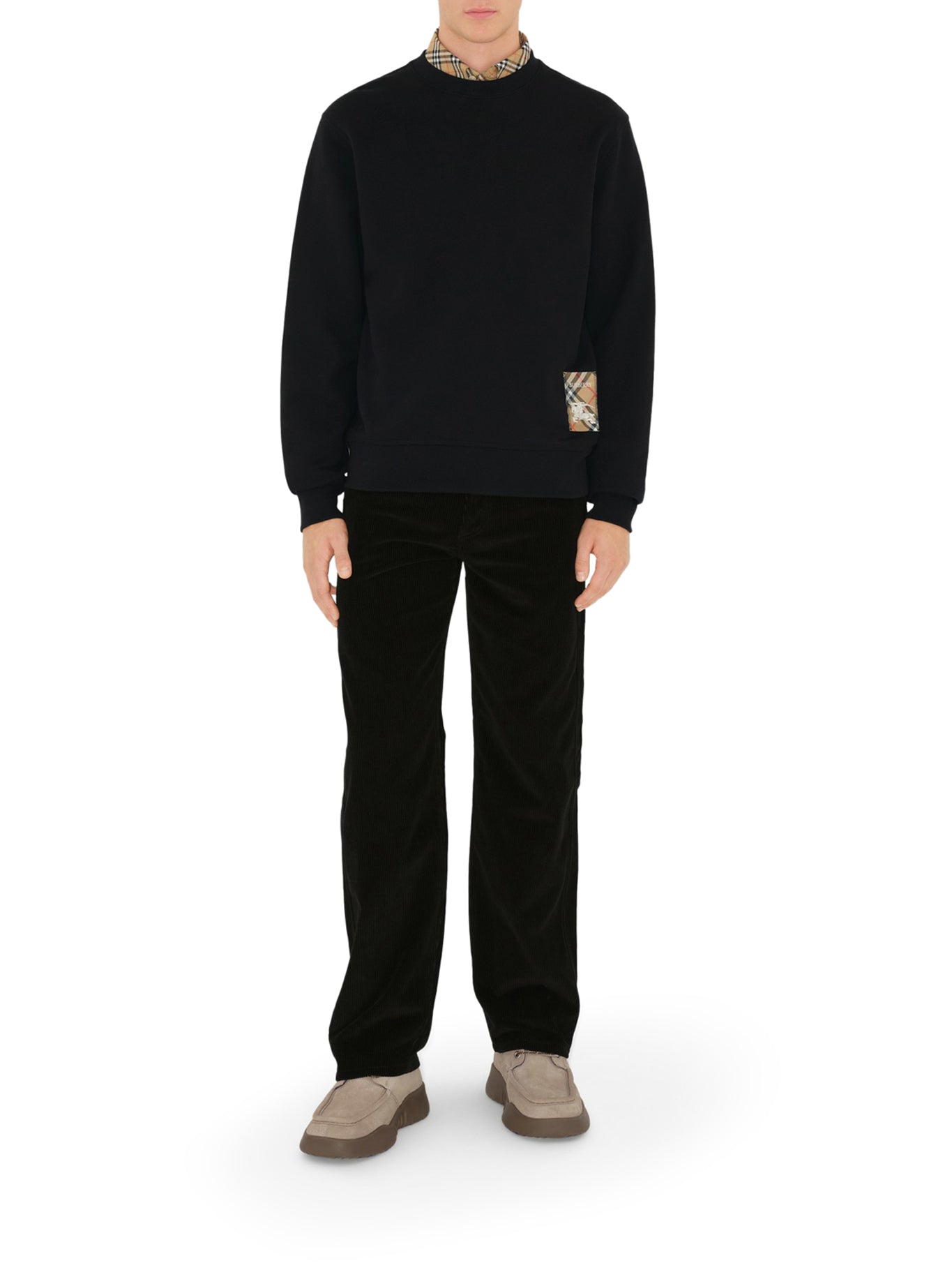 Soft Cotton Sweatshirt with Stylish Check Pattern - Perfect for Casual Wear & Loungewear