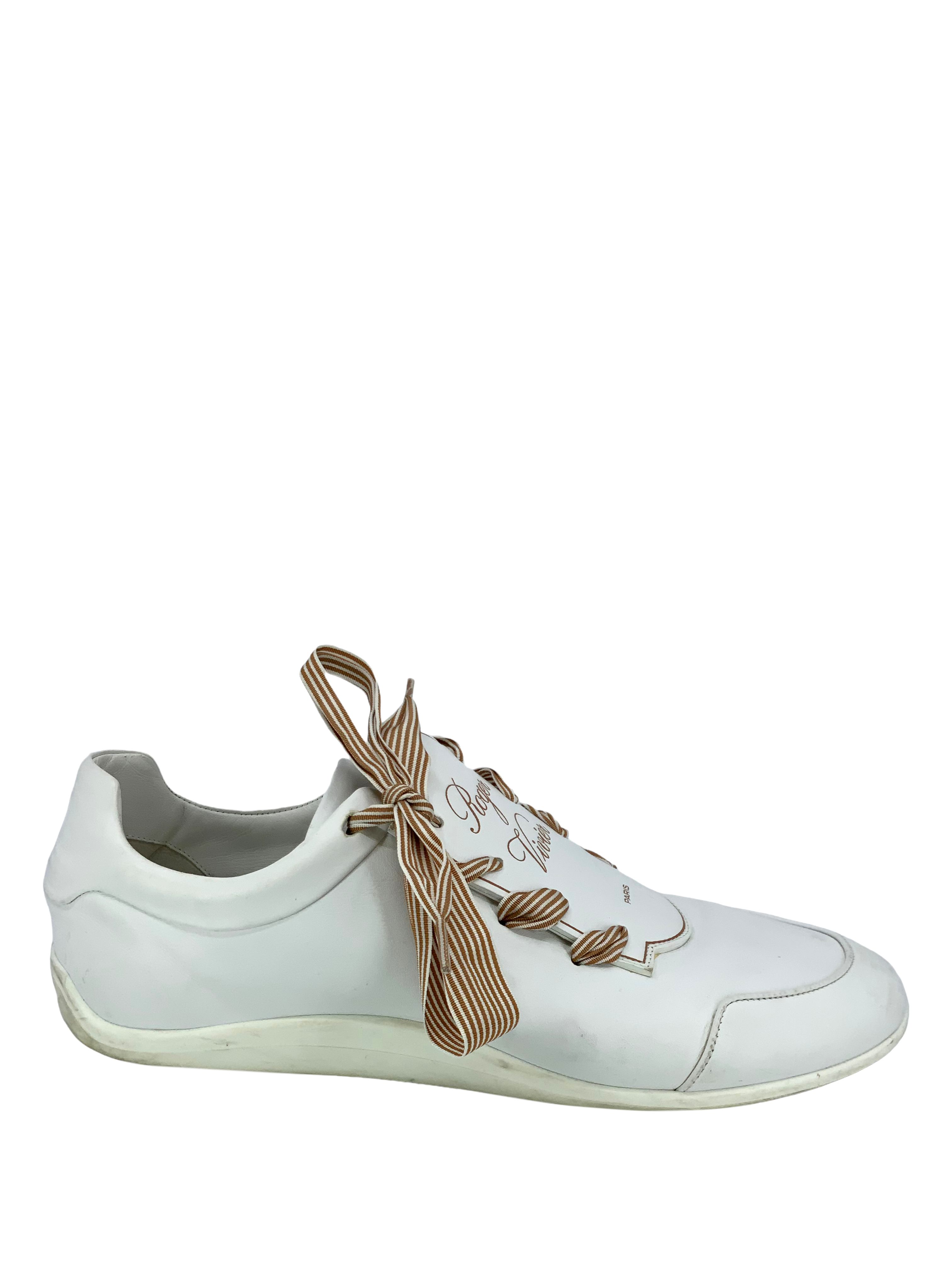 Roger Vivier Sporty Viv Etiquette Sneakers for Women - Size 7.5 US | Comfortable & Stylish White Leather Sneakers for Casual Wear, Work & Travel
