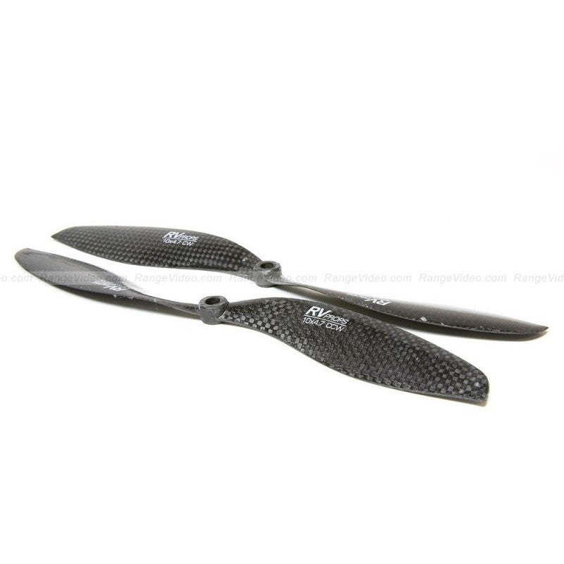 RVPROP 10x4.7 Carbon Fiber Slow Flyer Propeller Set - CW & CCW Multirotor Propellers for FPV Drones, Quadcopters and RC Aircraft