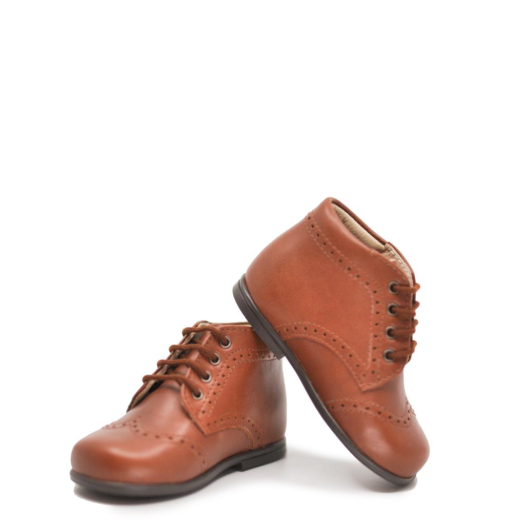 Beberlis Genuine Leather Baby Booties for Boys & Girls - Wingtip Design Luggage-Style Infant Shoes - Perfect for Travel, Holidays & Special Occasions