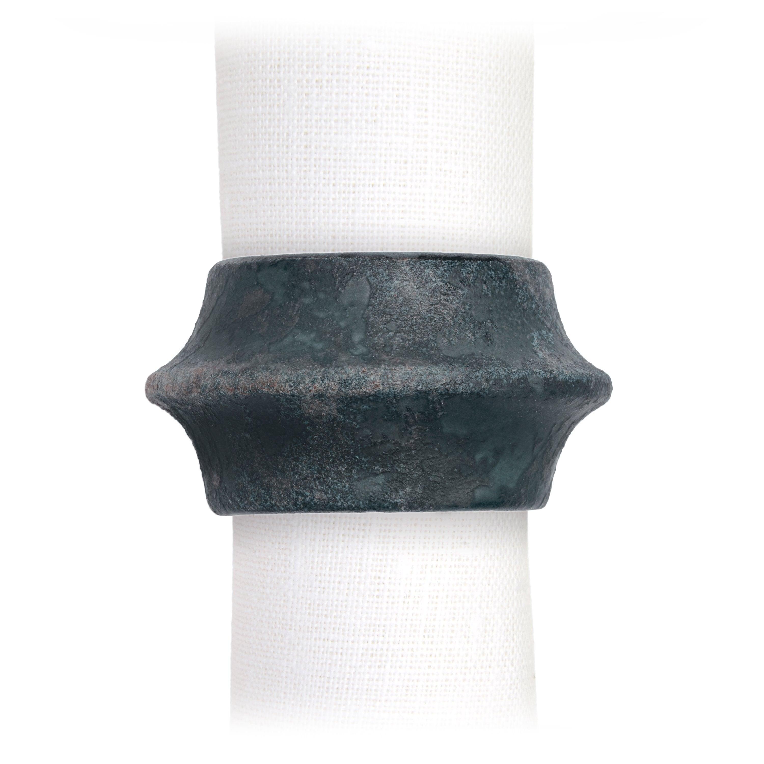 Elegant Terra Cuff Napkin Rings Set of 4 - Handcrafted Ceramic Tableware for Dinner Parties, Weddings & Holiday Decor
