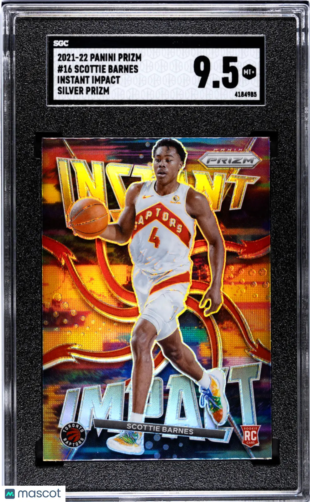 2021-22 Panini Prizm Scottie Barnes Rookie Card Instant Impact Silver Prizm SGC 9.5 #16 - Perfect for Basketball Card Collectors and NBA Memorabilia Enthusiasts