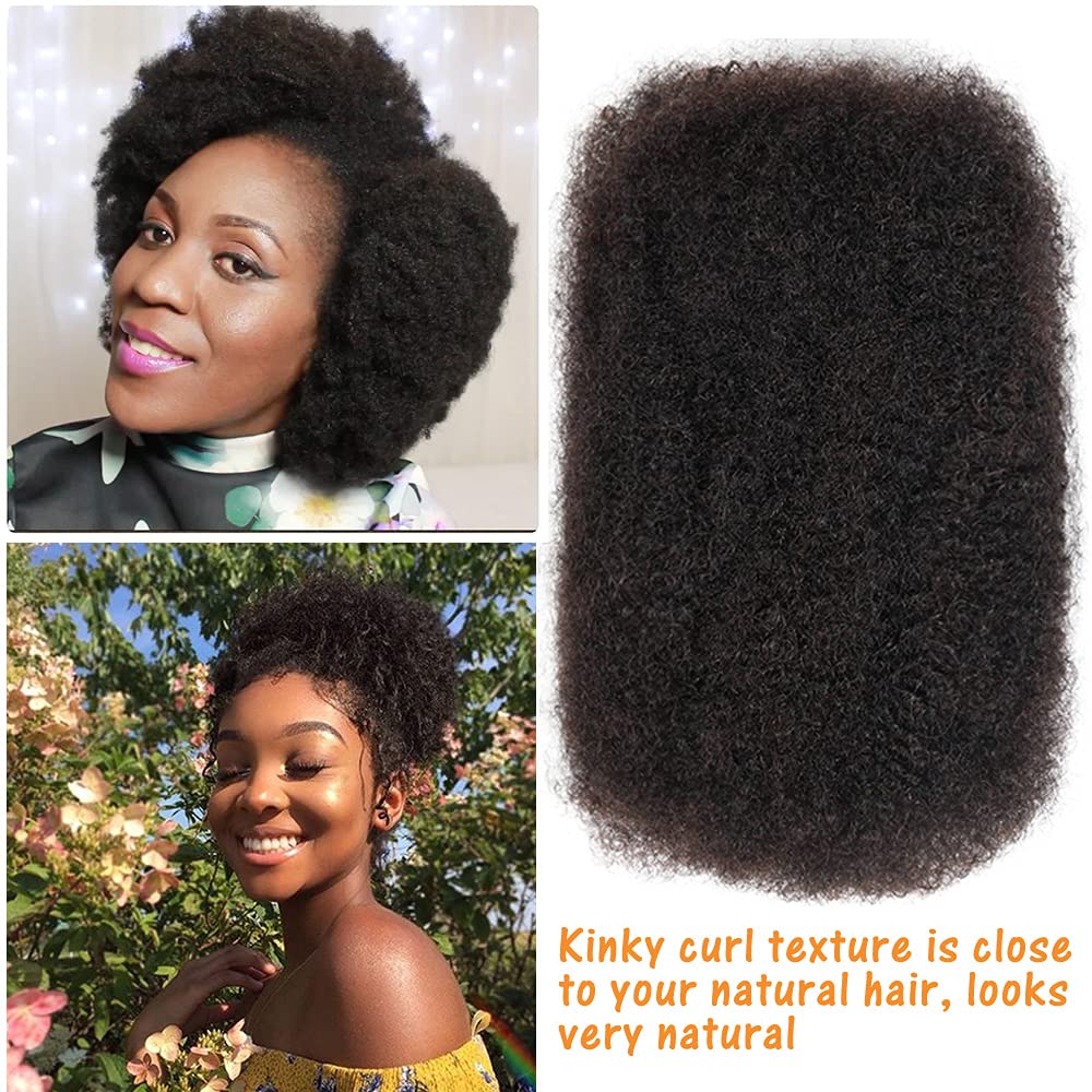100% Human Afro Kinky Bulk Hair - 3 Packs (150g) Tight Curly Bundle for Locs, Twists & Dreadlocks | 14 Inch Natural Black | Perfect for Braiding Extensions & Protective Styles