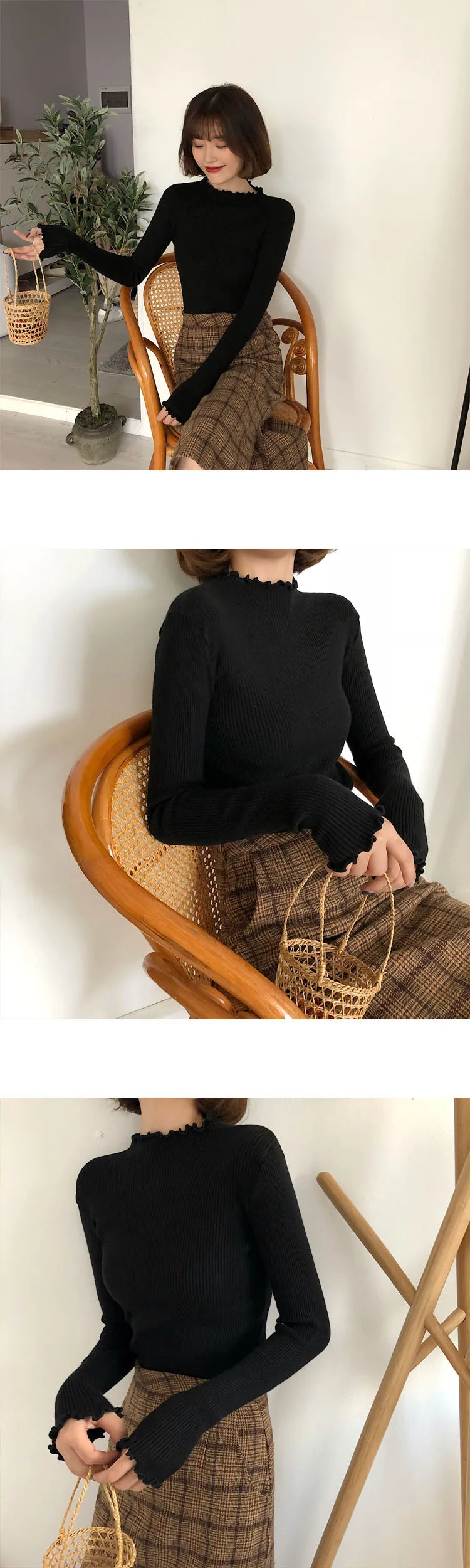 Women's Stretchable Turtleneck Sweater - Soft & Comfortable Winter Pullover for Casual Wear, Office & Date Night