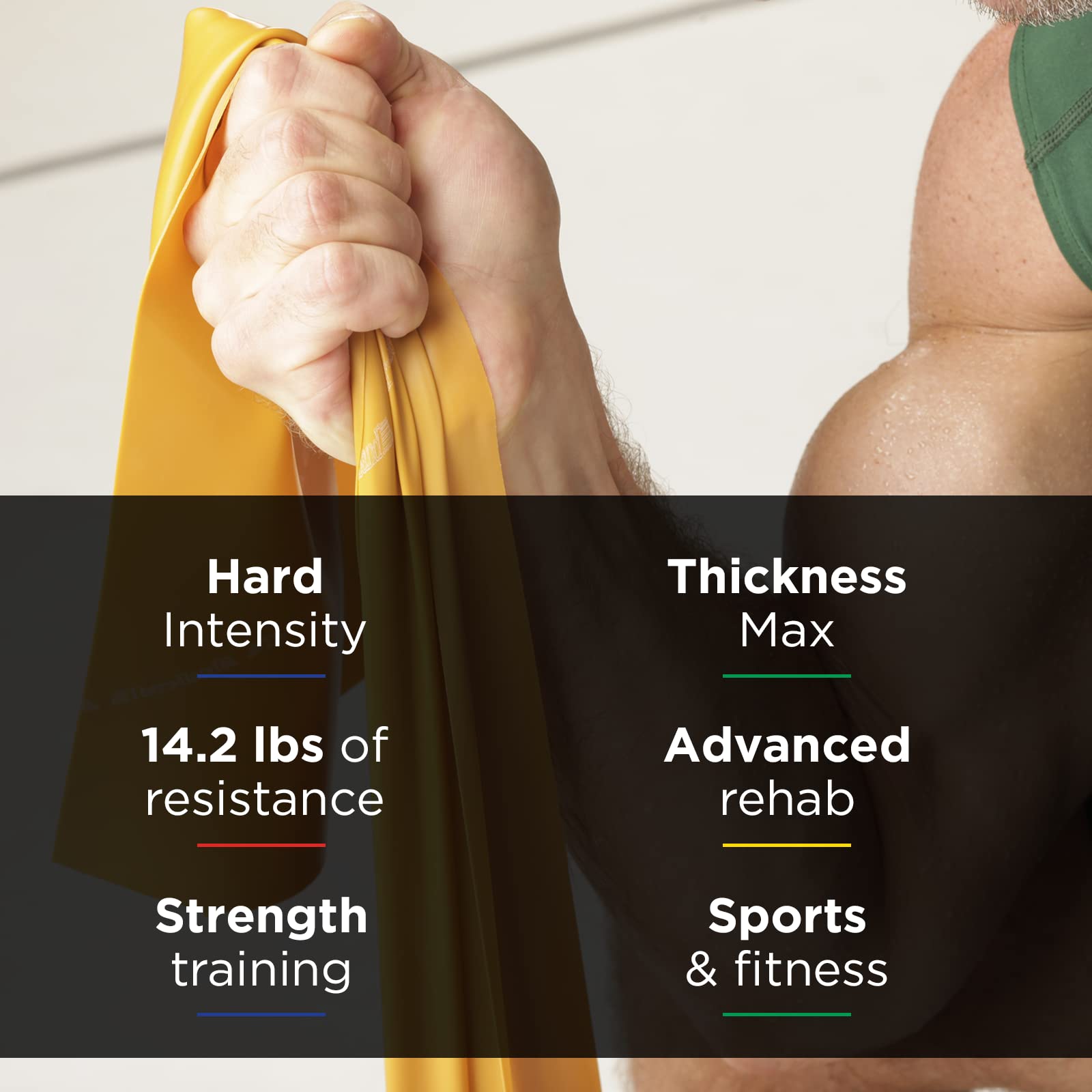 THERABAND Resistance Bands - 2 Pack (25 Yards Each) Professional Latex Exercise Bands for Strength Training, Physical Therapy & Home Workouts - Gold, Max Level 8 - Perfect for Upper Body, Lower Body & Core Exercises, Pilates & Rehabilitation