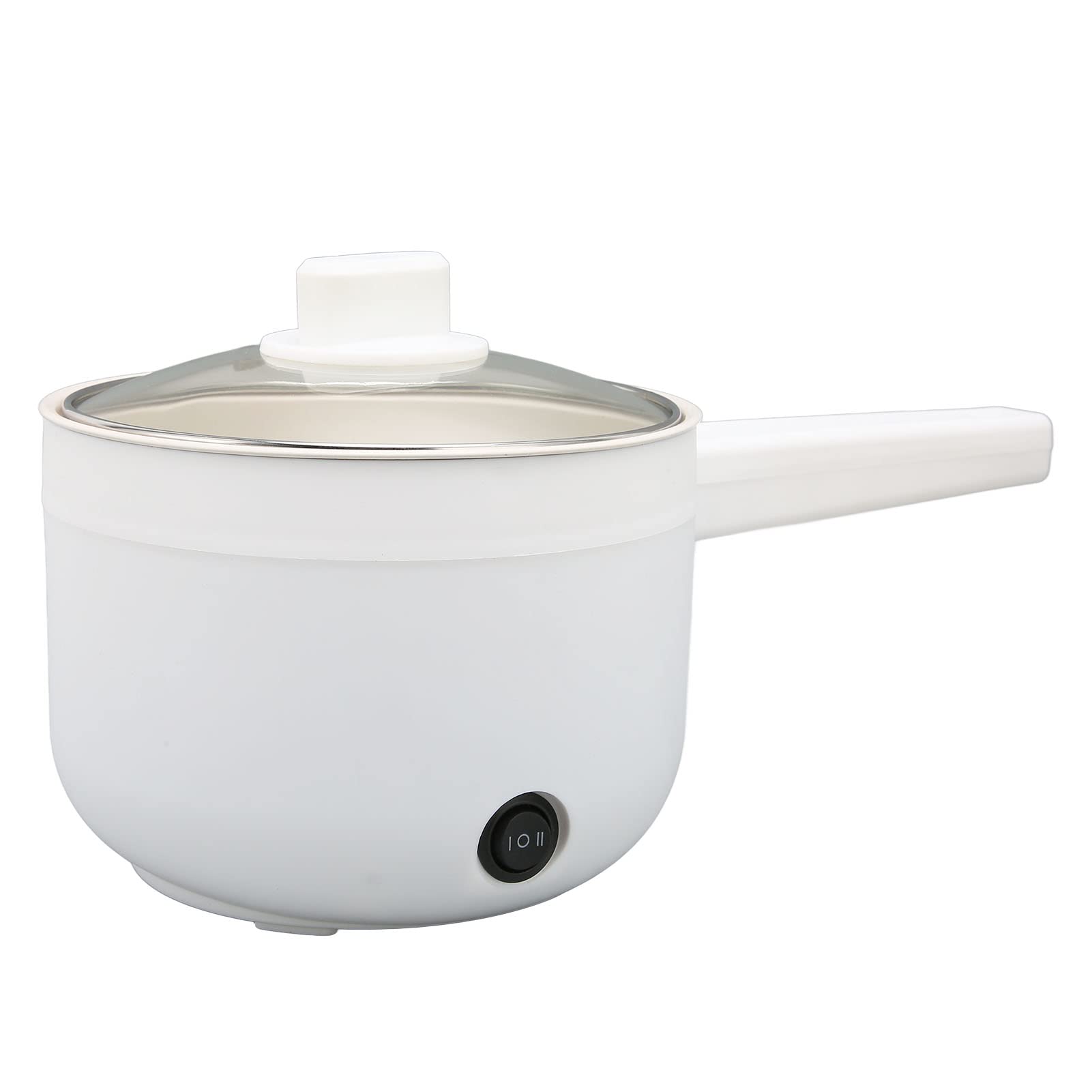 1.8L 600W Electric Hot Pot & Cooker - Portable Single Layer Multi-Functional with Long Handle Power Cord for Home Cooking, Dorm, Camping & Office Use (US Plug)