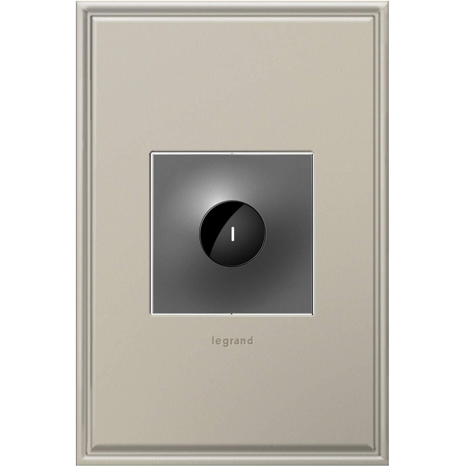 Legrand Adorne 15A Touchless Wave Light Switch with Matching Wall Plate (Magnesium Finish) - ASWV1532M2 - Hands-Free Lighting Control for Bathrooms, Kitchens & Smart Homes