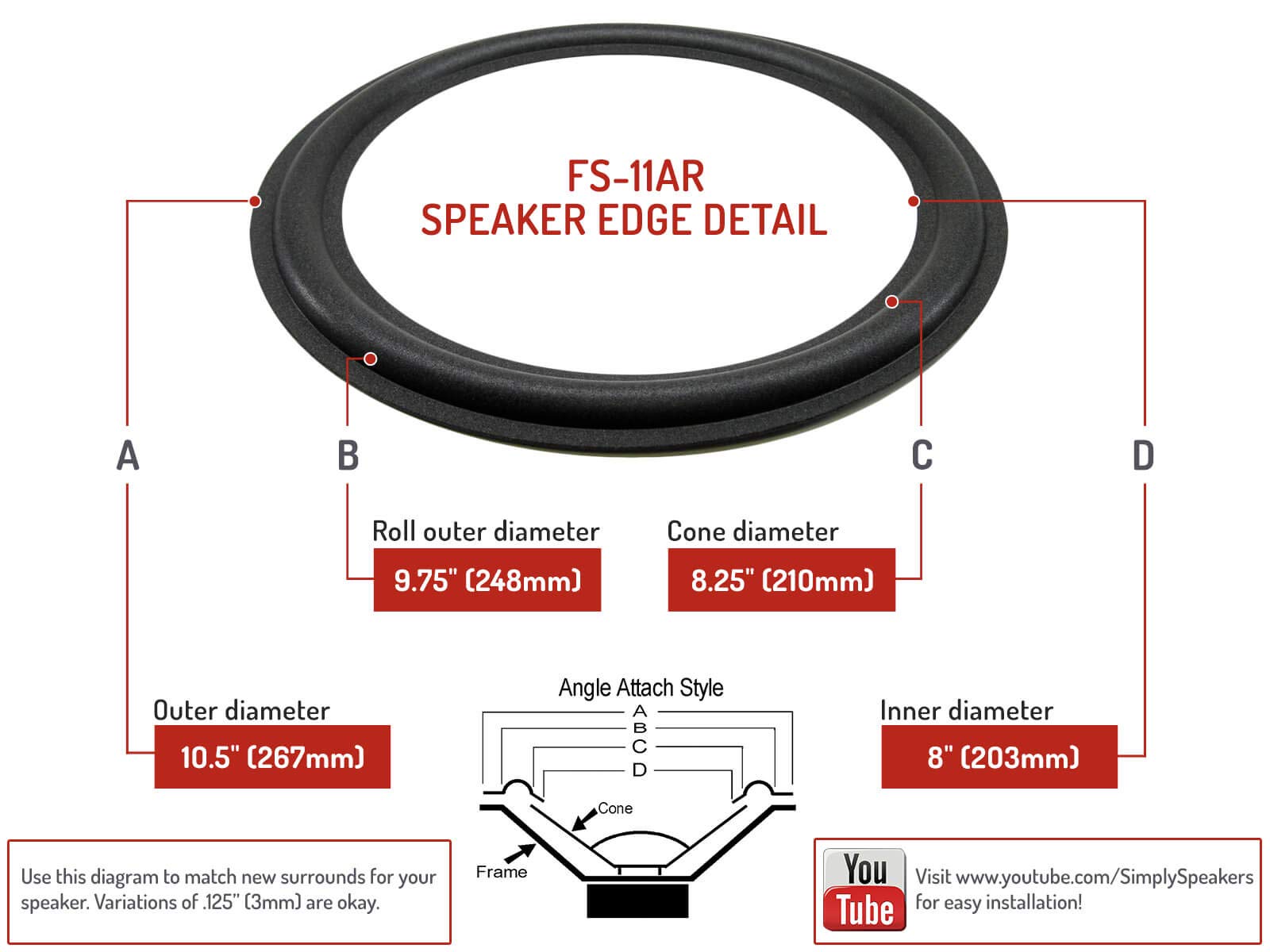 Acoustic Research AR9LS Speaker Repair Kit FSK-AR9LSC | High-Quality Replacement Parts for Home Audio & Studio Systems