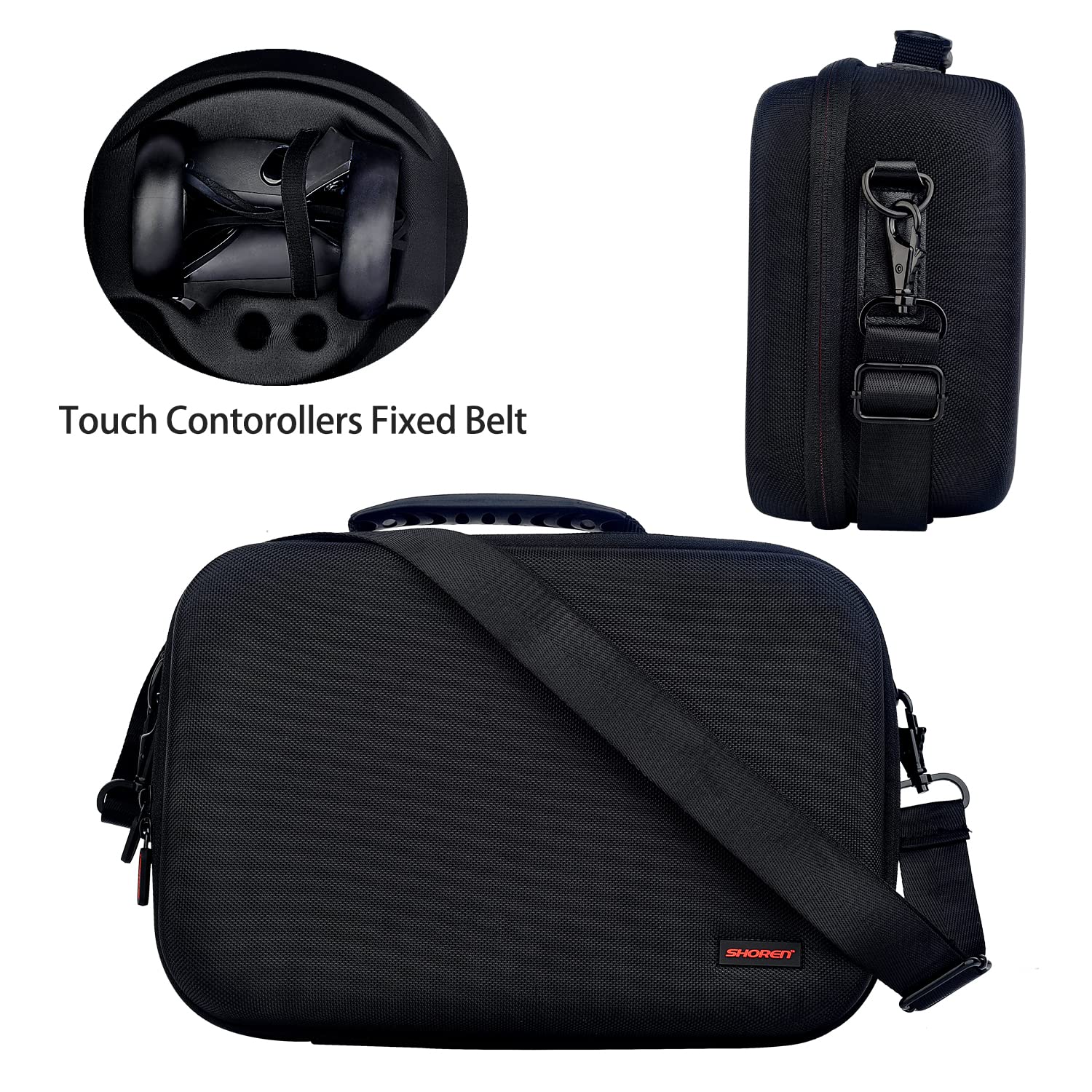 Oculus Quest 2 VR Headset Travel Case - Shockproof EVA Hard Shell Protective Storage Bag with Detachable Shoulder Strap for VR Gaming Accessories (Black) - Perfect for Travel, Storage & VR Gaming Protection
