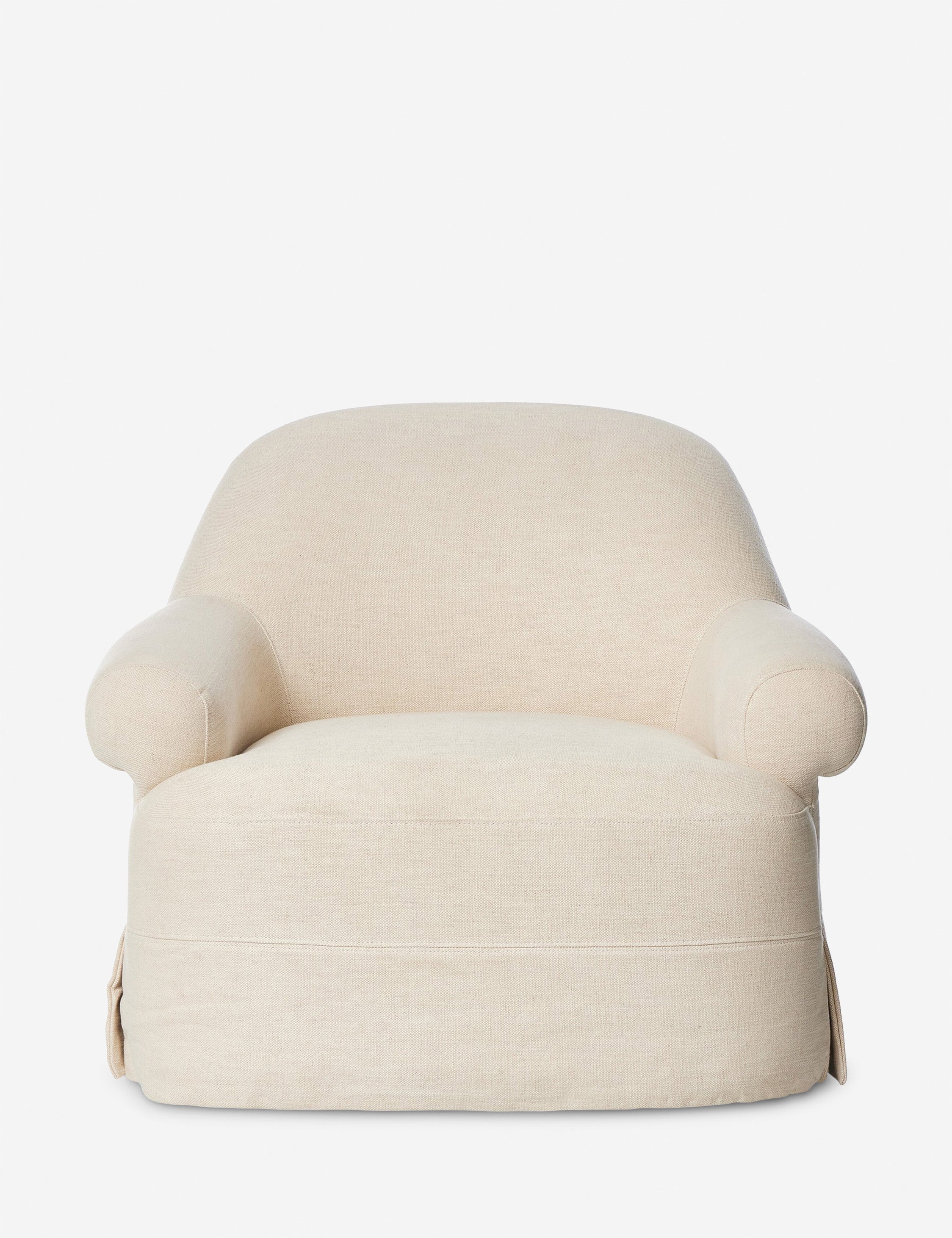 Arden Slipcover Swivel Chair by Amber Lewis x Four Hands - Modern Upholstered Living Room Accent Chair for Home Office & Reading Nook
