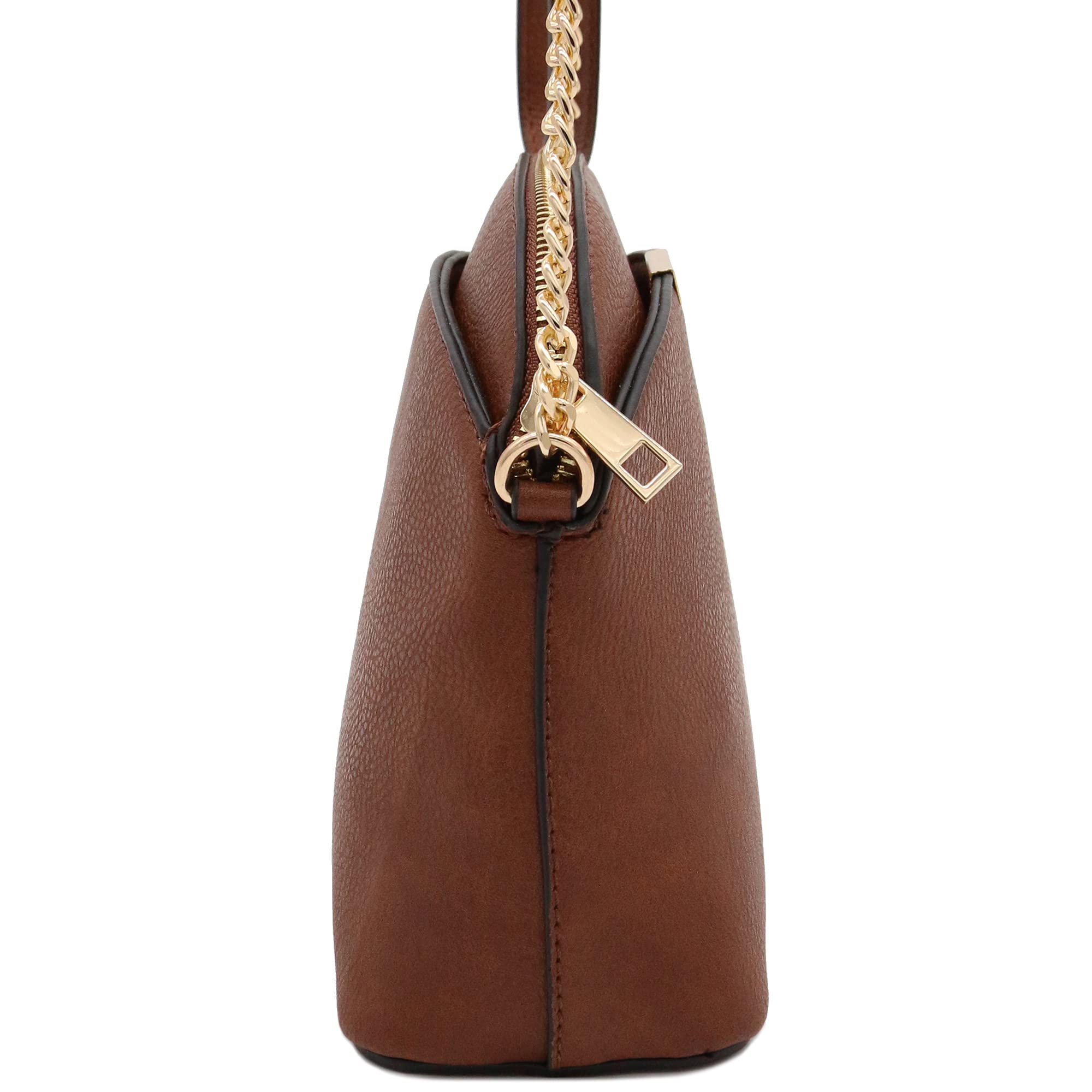 Stylish Faux Leather Small Dome Crossbody Bag with Adjustable Chain Strap - Perfect for Women's Daily Use, Shopping & Night Out