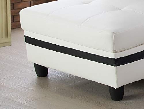 Beverly Fine Furniture Modern Sectional Sofa Set in Cream White - Perfect for Living Room, Lounge & Family Gatherings
