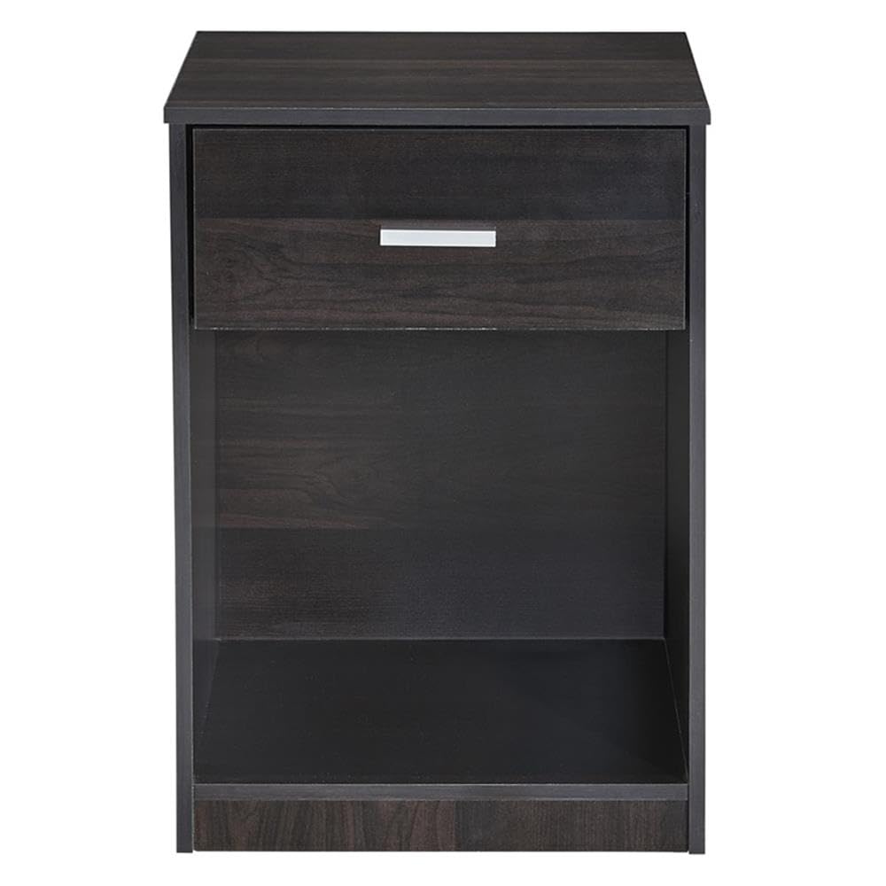 Progressive Furniture Cessna Nightstand with Drawer - Espresso Finish Bedside Table for Bedroom, Living Room, or Office Storage