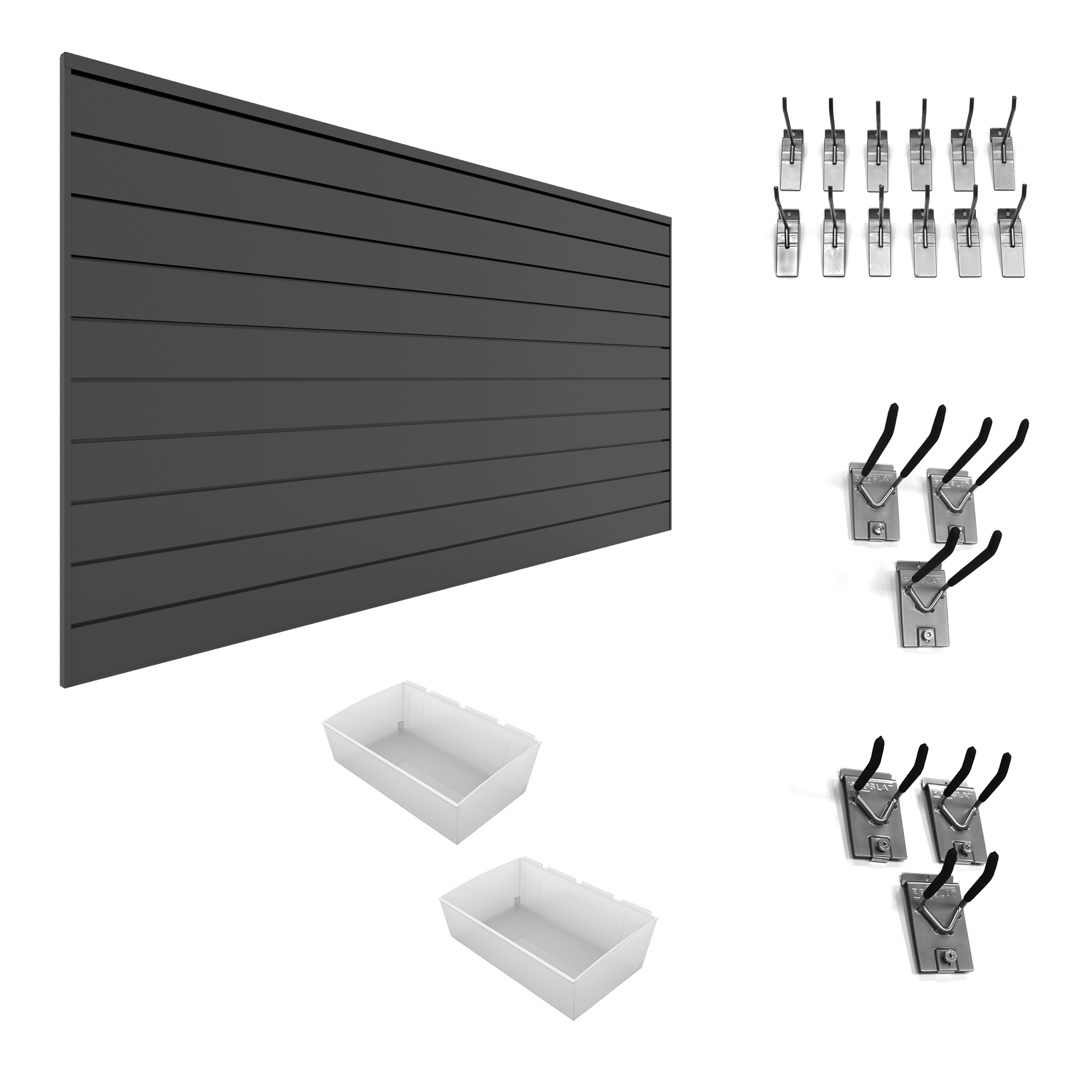 PVC Slatwall Organizer Bundle - Wall Mounted Retail Display System for Stores & Garages - Perfect for Organizing Tools, Accessories & Retail Merchandise