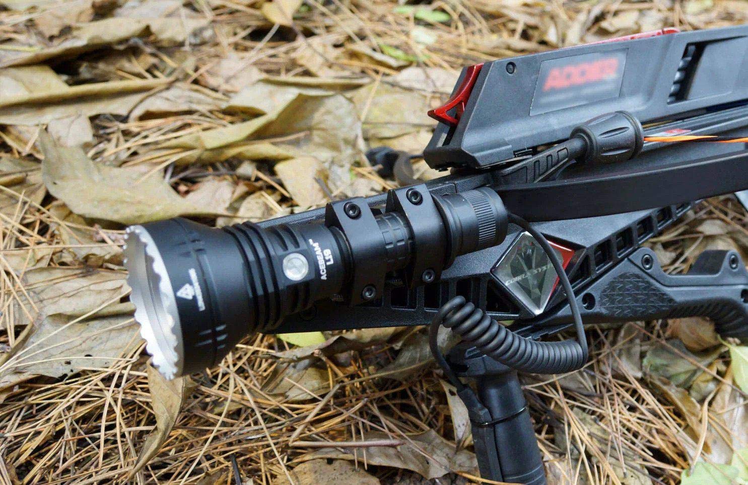 ACEBEAM L19 PM1 White LED Flashlight - 1650 Lumens, 1300m Throw with Remote Pressure Switch & Offset Mount | Tactical Flashlight for Hunting, Camping, Emergency | Includes Free 20A Battery