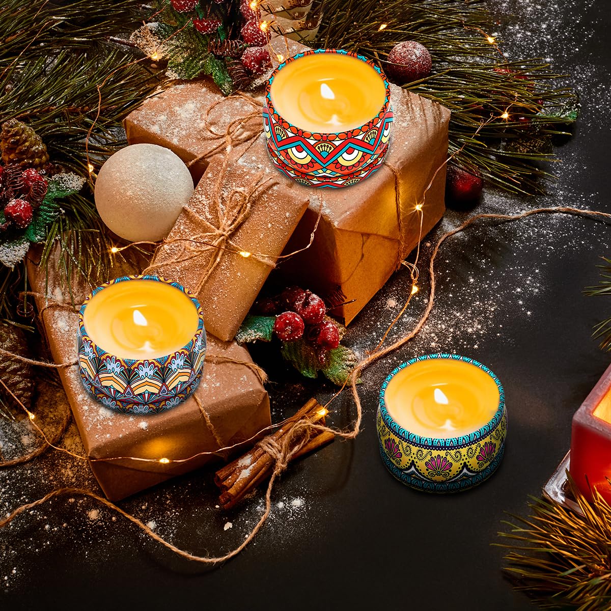 3 Pack Scented Soy Wax Candles - Aromatherapy Stress Relief, Relaxing Gifts for Women, Perfect for Thanksgiving, Christmas, Housewarming & Birthday - Ideal for Home Spa, Yoga, Meditation & Romantic Dinners
