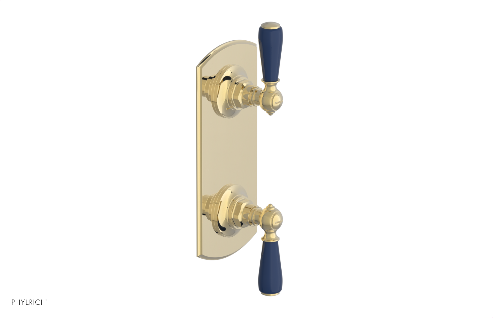 Jamestown Thermostatic Shower Valve with Volume Control & Diverter - Navy Blue Accents (Model 4738) | Perfect for Modern Bathroom Renovations & Spa-Like Shower Experiences