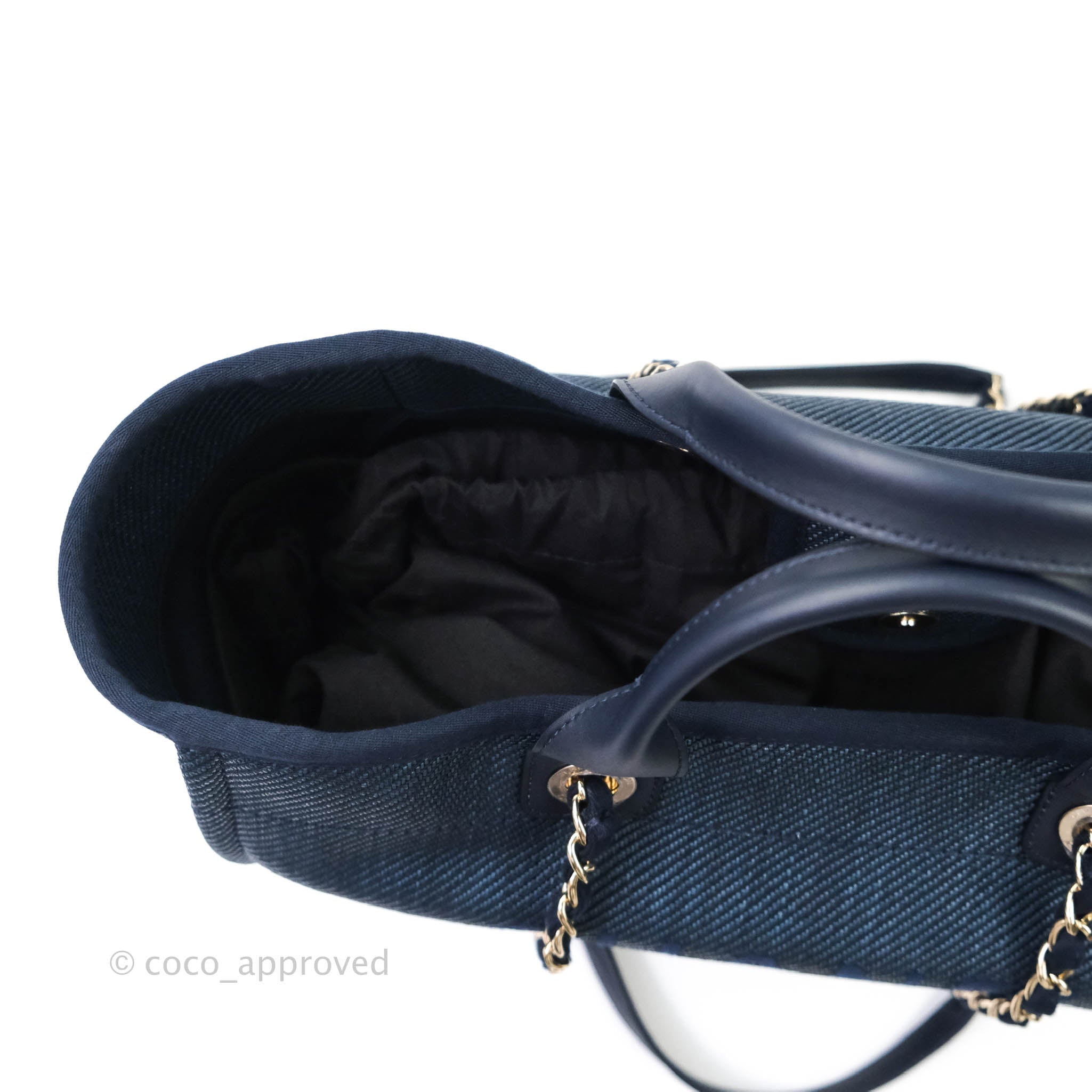 Chanel Navy Blue Canvas Large Deauville Tote Bag - Luxury Designer Handbag for Women, Perfect for Travel, Work & Everyday Use