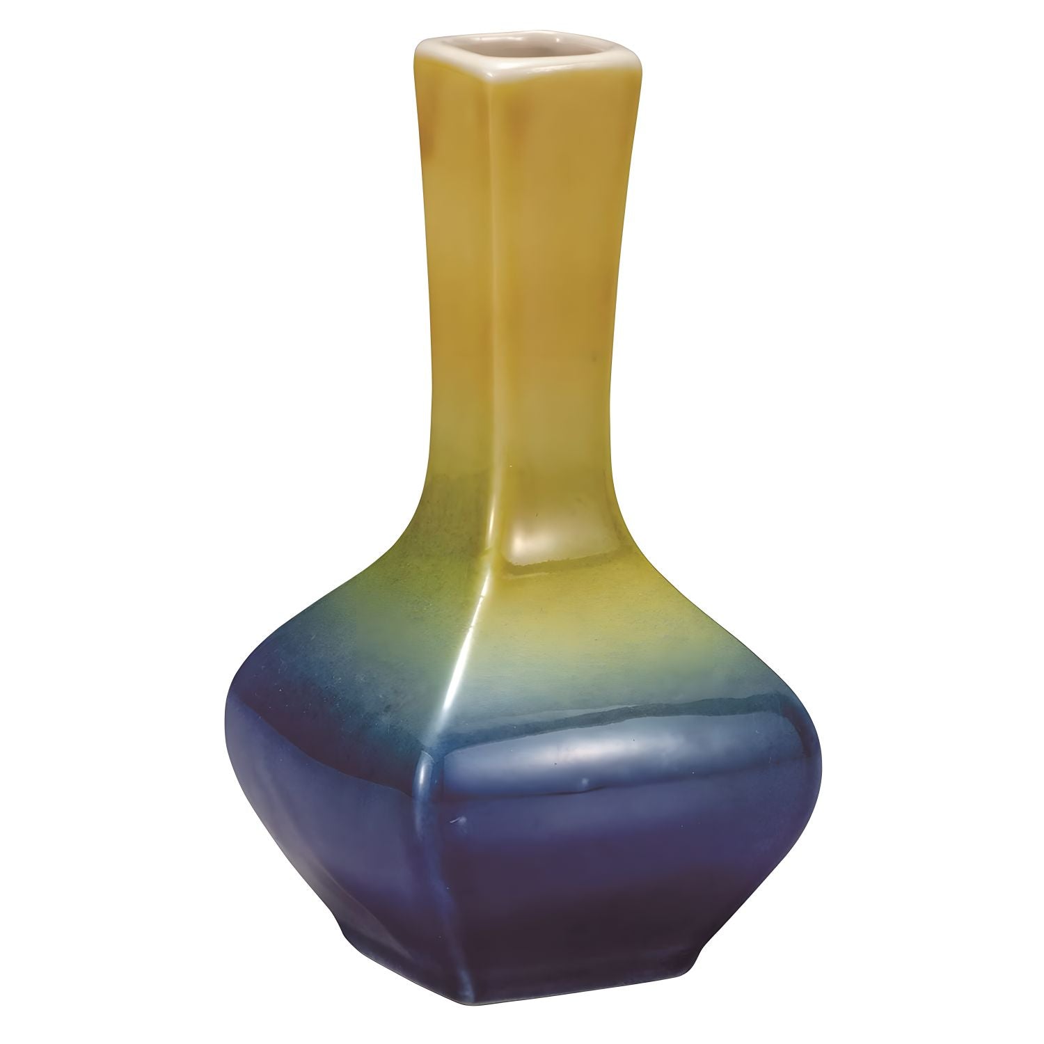 Kutani Ware Porcelain Single Flower Vase - Handcrafted Japanese Navy Blue Ceramic Vase for Home Decor, Wedding Centerpiece & Office Desk Decoration