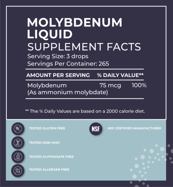Organic Liquid Mineral Molybdenum Supplement - High Absorption, Vegan & Non-GMO - Supports Joint Health & Metabolism - Perfect for Athletes & Active Lifestyles
