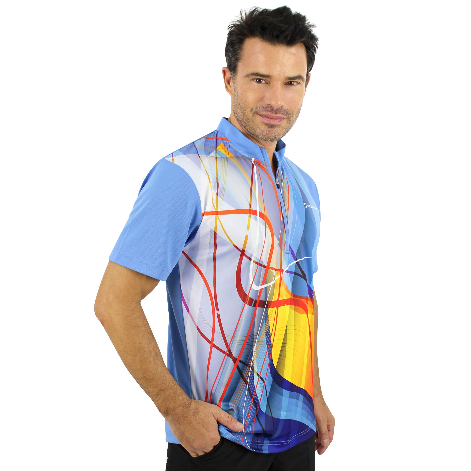 Men's Quick Dry Bowling Jersey - Sublimation Shirts for Bowling Teams (Sizes S-6XL, Blue) | Perfect for Bowling Leagues & Tournaments