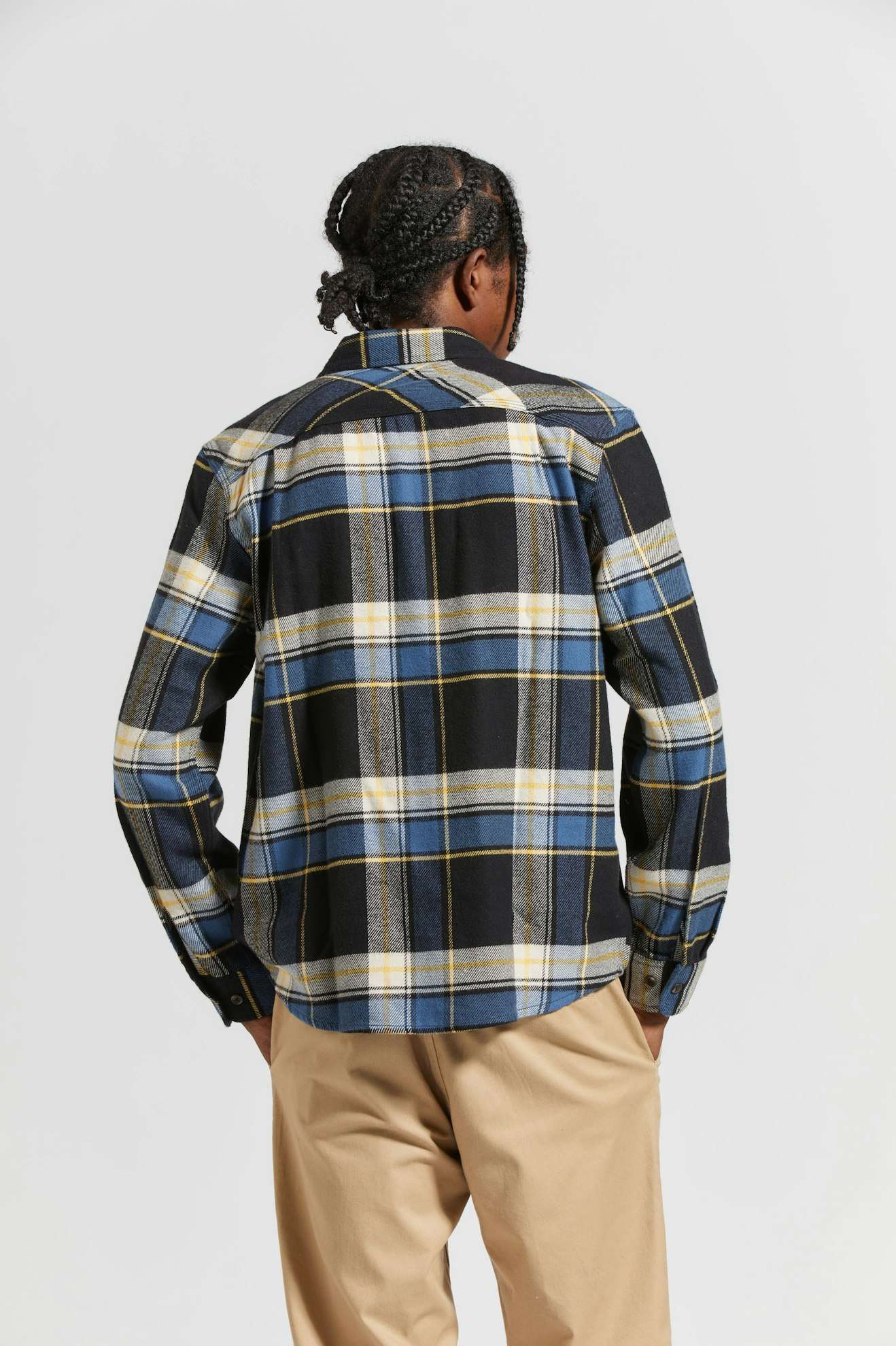 Bowery Long Sleeve Flannel Shirt - Joe Blue Plaid - Perfect for Casual Wear, Outdoor Adventures, and Layering in Cool Weather