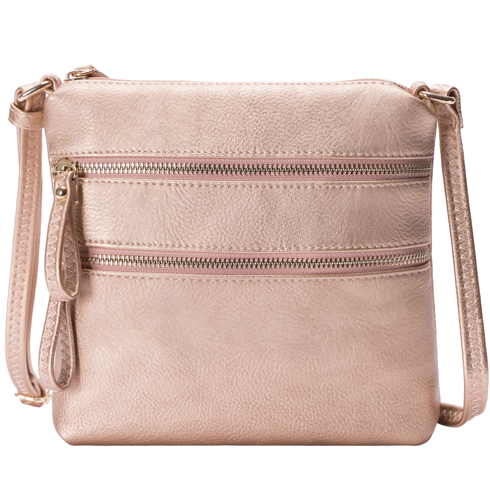 Solene Multi-Zipper Pocket Crossbody Bag with Adjustable Strap - Lightweight Travel & Everyday Messenger Purse for Women - Perfect for Work, Shopping & Daily Essentials