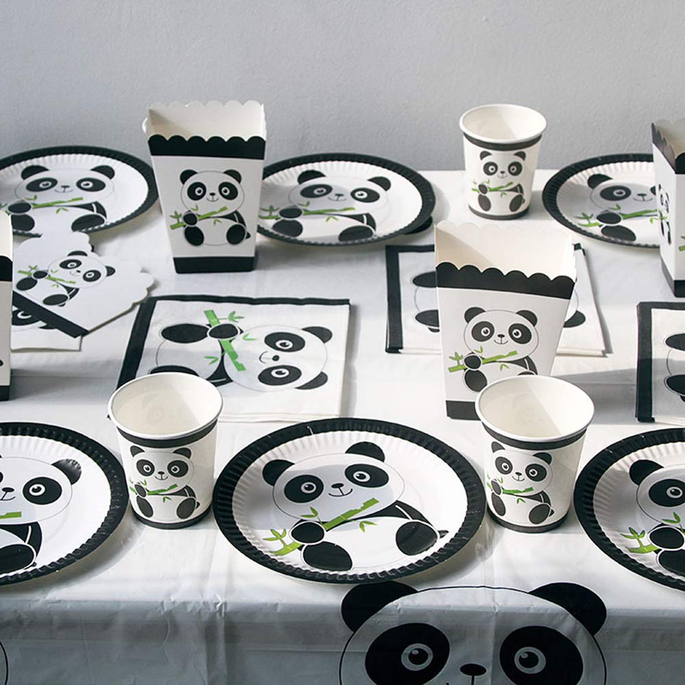 Panda Baby Birthday Party Supplies Set - 20-Piece Disposable Cake Plates & Napkins for Baby Shower, Boys & Girls Decorations | Perfect for 1st Birthday, Nursery Theme Party & Baby Celebration