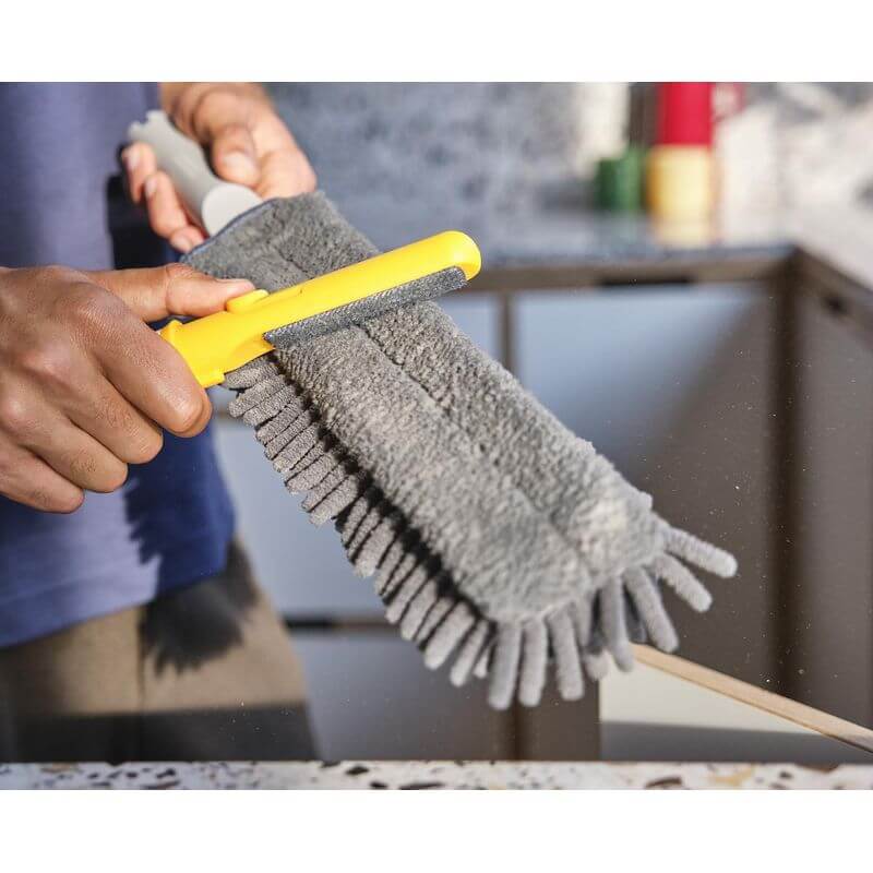 Joseph Joseph CleanTech Duster with Storage Sheath - Premium Microfiber Dusting Tool for Home Cleaning - Perfect for Furniture, Electronics, and Hard-to-Reach Areas