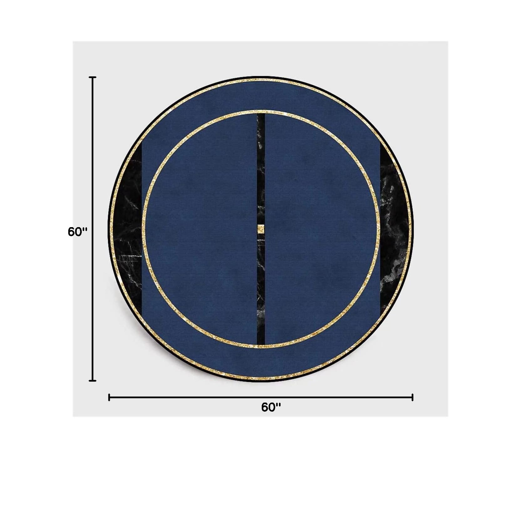 Luxury Non-Slip 5' Round Marble Area Rug - Soft Circle Throw Carpet for Living Room, Dining Room & Bedroom Decor | Trendy Home Floor Mat, Non-Shedding & Durable | Perfect for Modern Homes, Apartments and Office Spaces