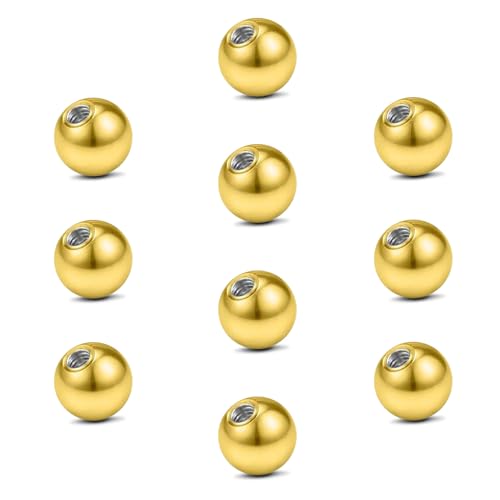 1 -14G, 5mm balls, gold 10pcs